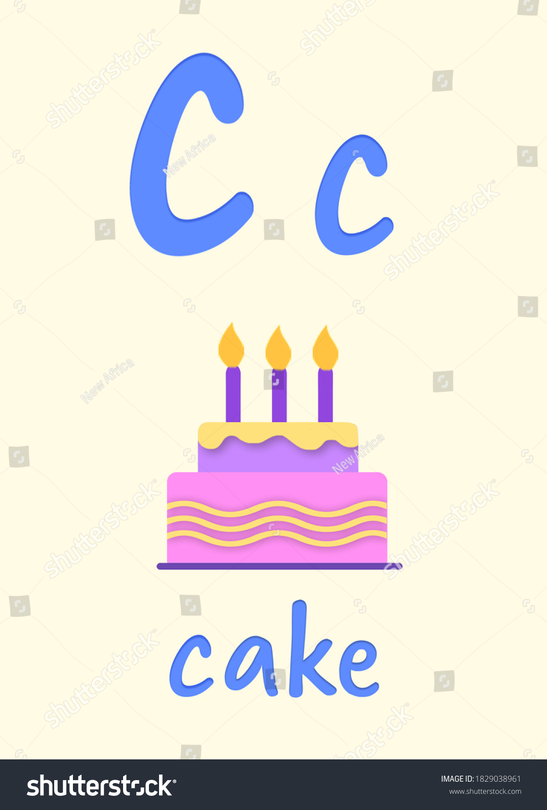 Learning English Alphabet Card Letter C Stock Illustration 1829038961 ...