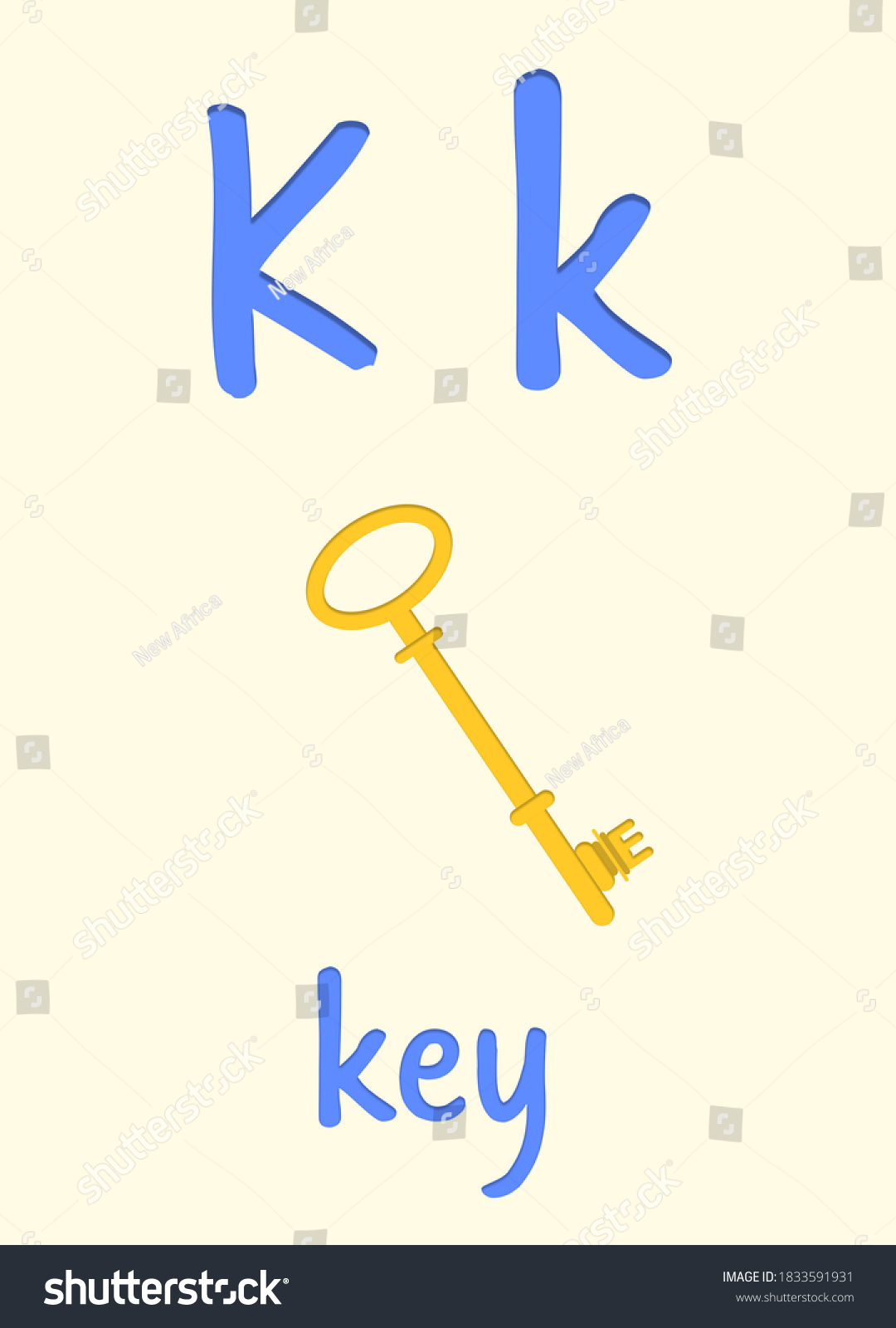 Learning English Alphabet Card Letter K Stock Illustration 1833591931 ...