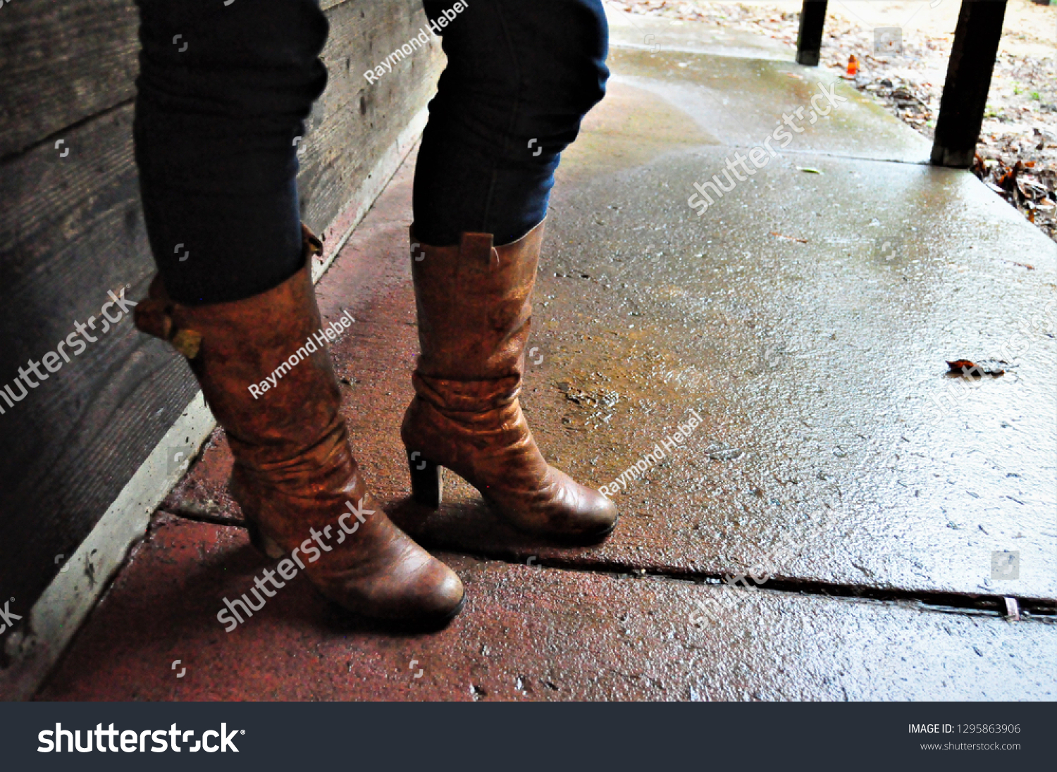 wet leather boots