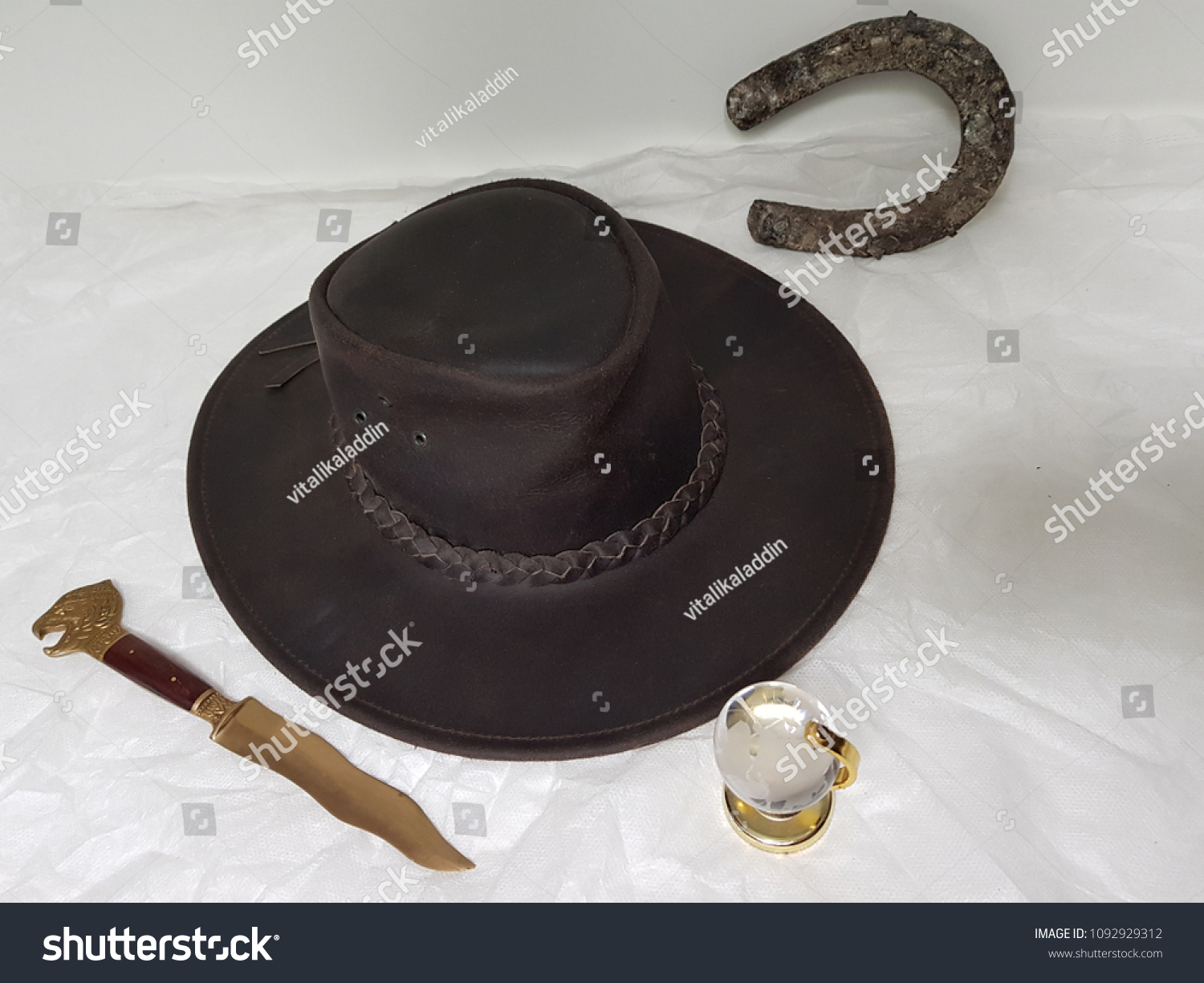 leather hunting hat