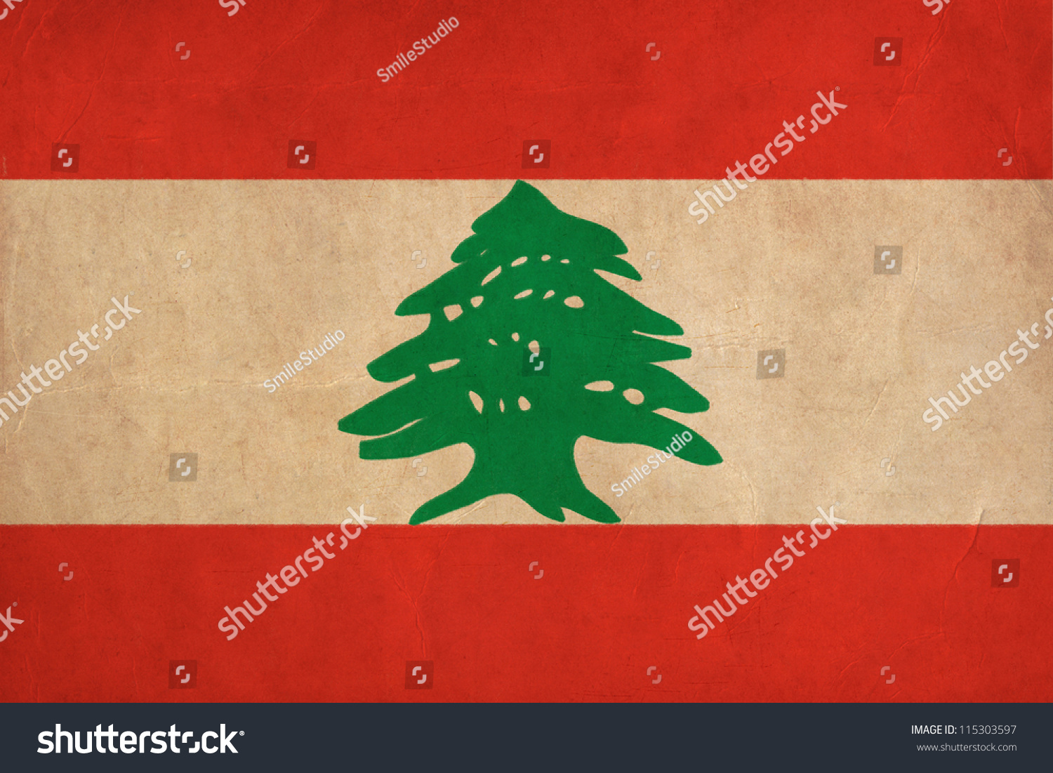 Lebanon Flag Drawing ,Grunge And Retro Flag Series Stock Photo ...