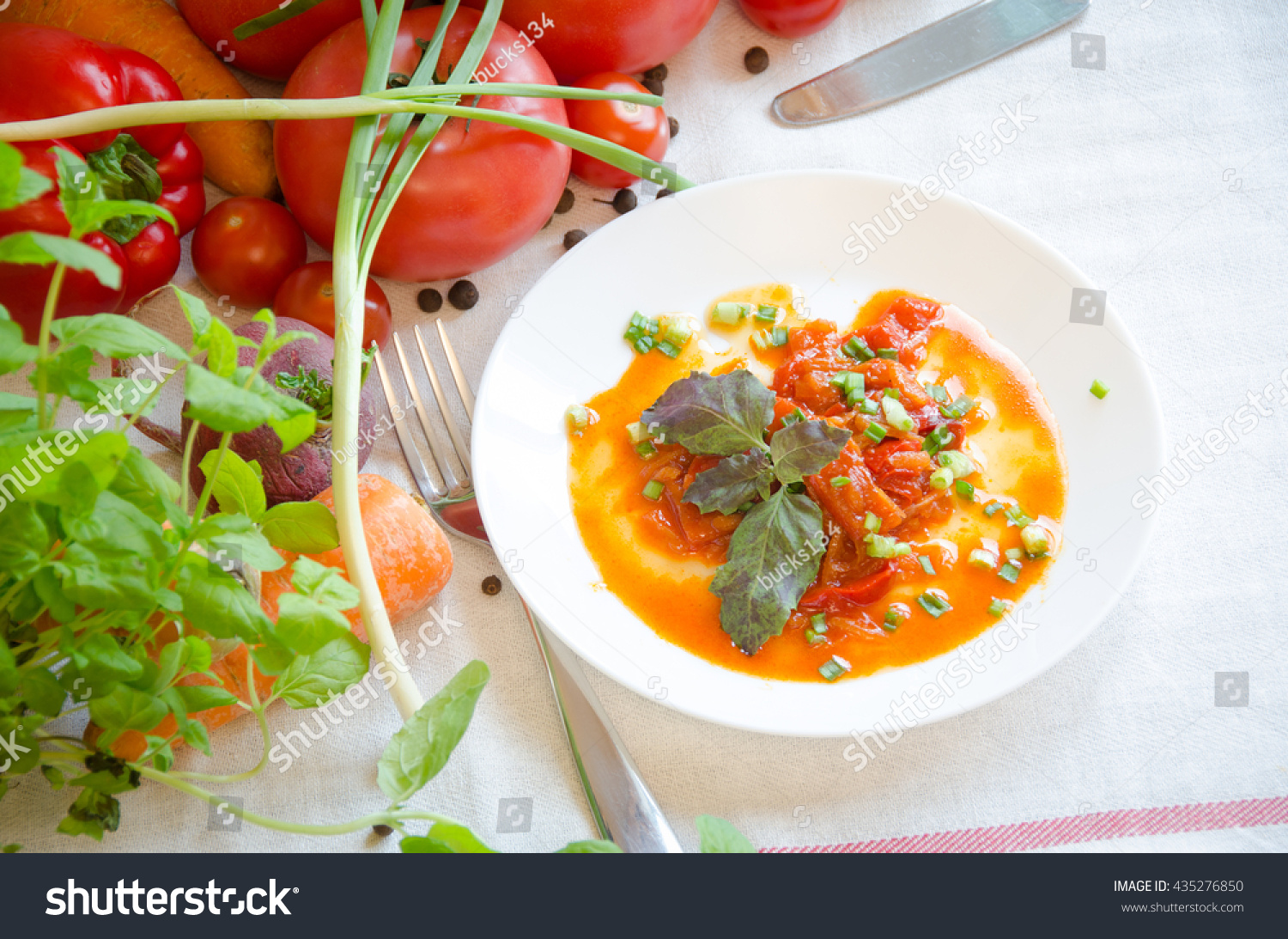 Lecho Stewed Vegetable Salad Pepper Tomato Stock Photo 435276850 ...