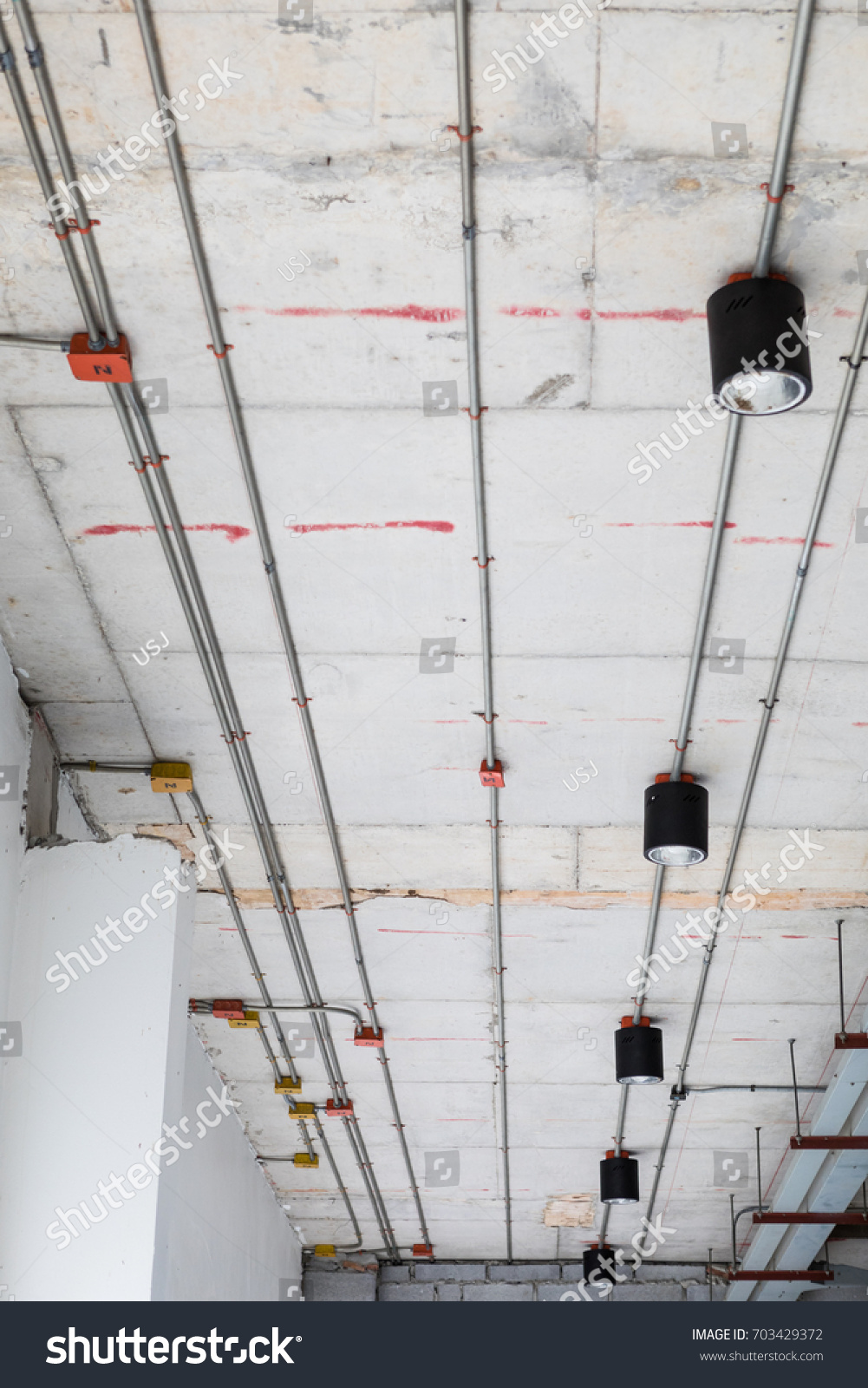 Led Downlight Lamp Electrical Distribution System Stock Photo