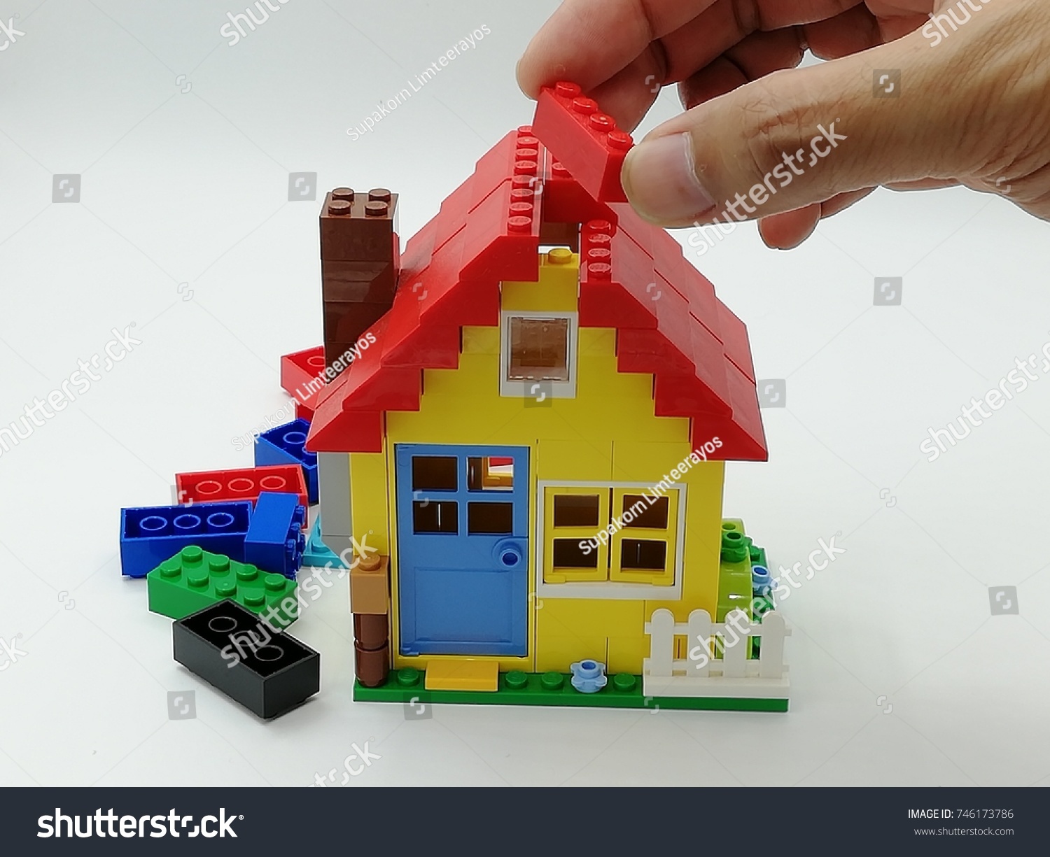 Lego Blocks Be Assembled Build House Stock Photo (Edit Now) 746173786