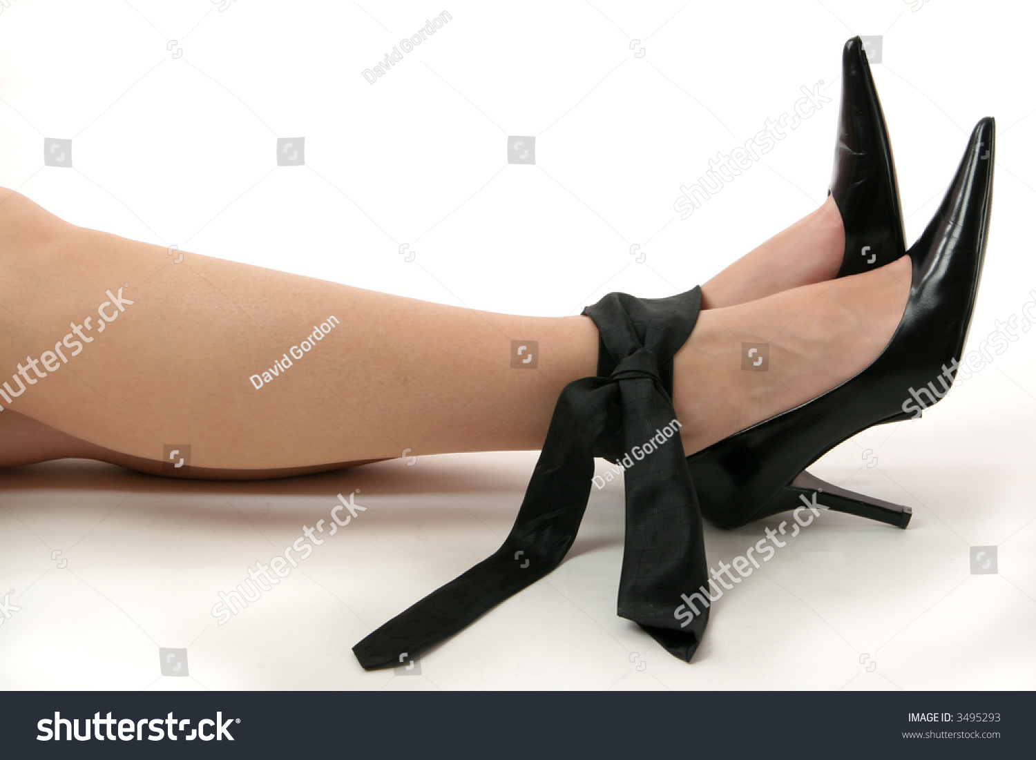 tied together embellished heels
