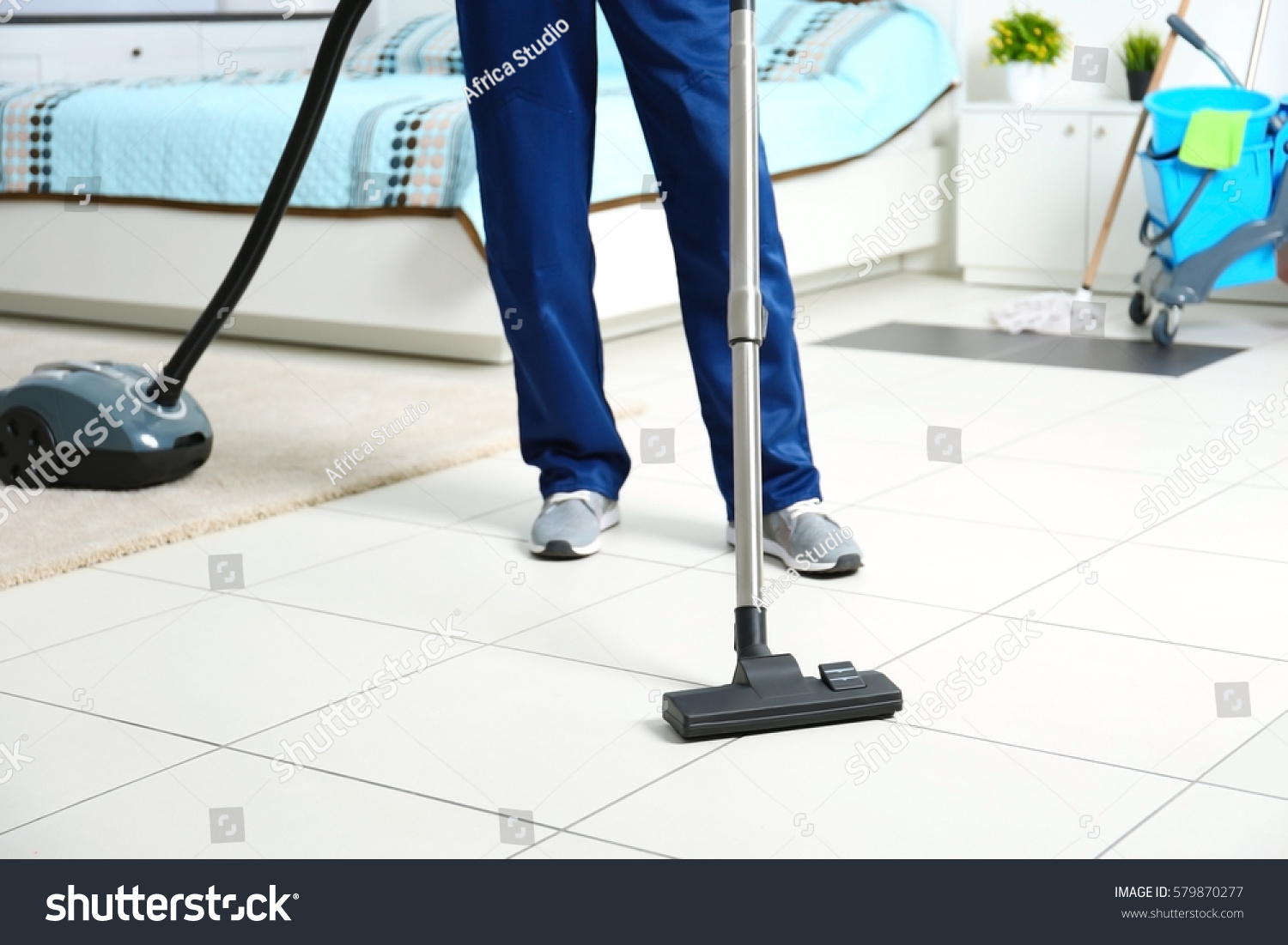 Legs Man Hoovering Floor Vacuum Cleaner Stock Photo Edit Now