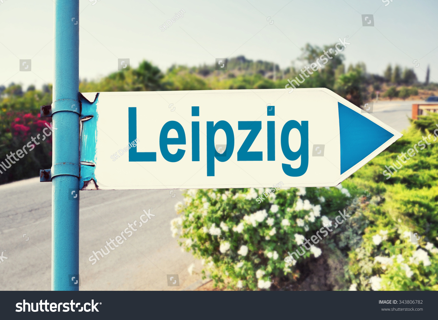 Leipzig Germany Road Sign Beautiful Nature Stock Photo (Edit Now) 343806782