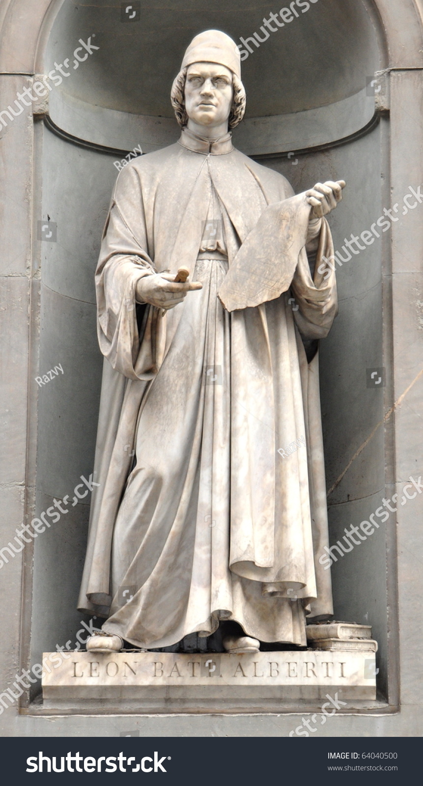 Leon Alberti Statue In Florence Stock Photo 64040500 : Shutterstock