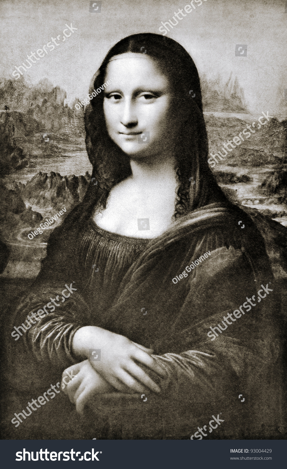 Leonardo da Vinci (1452 - 1519) "Mona Lisa" La Gioconda. Reproduction from illustrated Encyclopedia "Treasures of art", Partnership «Prosvesheniye», St. Petersburg , Russia , 1906