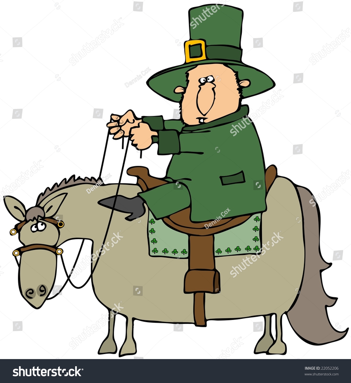 Leprechaun Riding Horse Stock Illustration 22052206