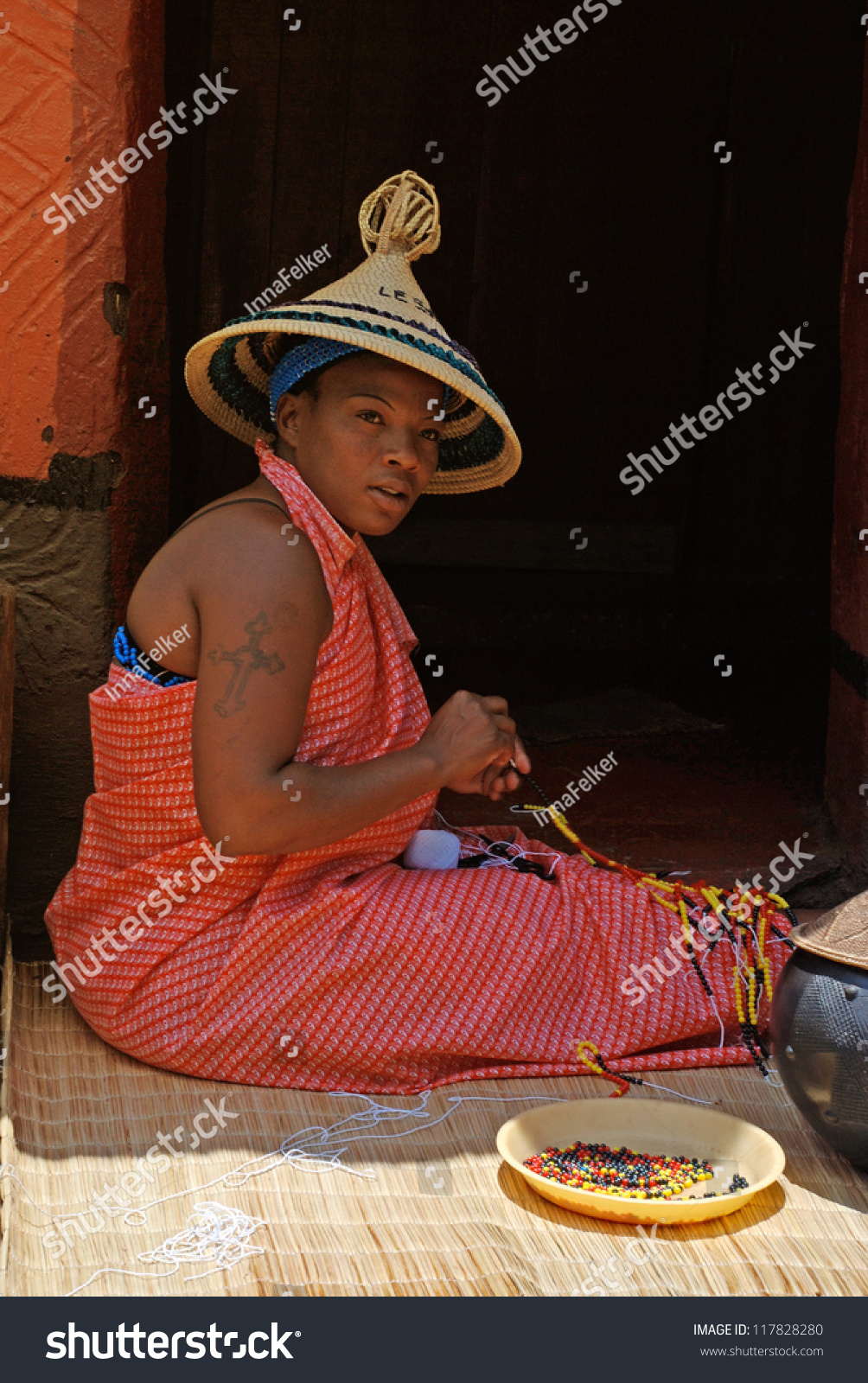 Lesedi Cultural Villagesouth Africajan 1sotho Woman Stock Photo ...