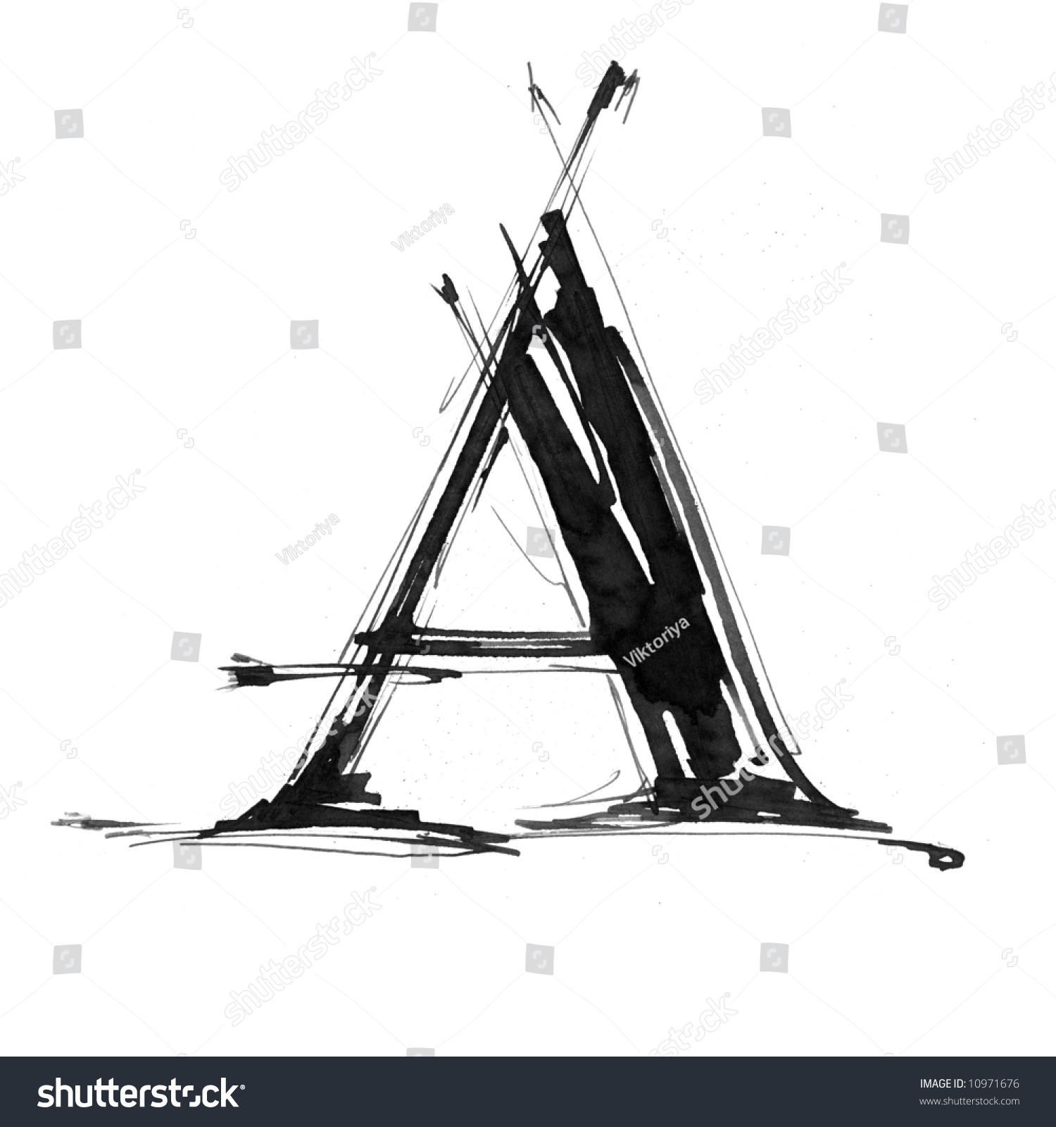 letter a alphabet symbol grunge hand stock illustration 10971676 drawing letter a