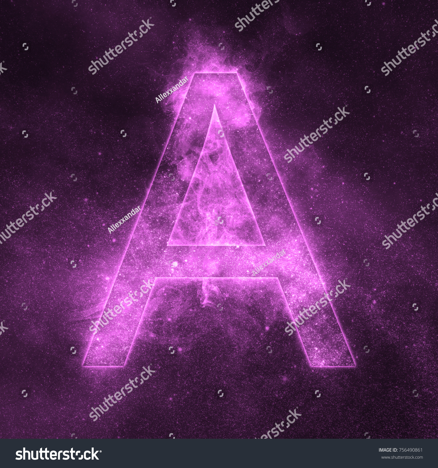 Letter Alphabet Symbol Space Letter Night Stock Photo 756490861 ...