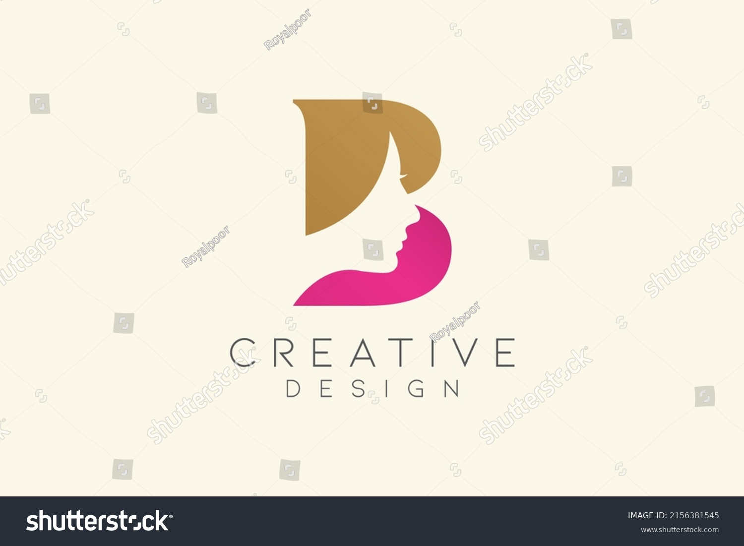 Letter B Beauty Logo Design Woman Stock Illustration 2156381545 ...