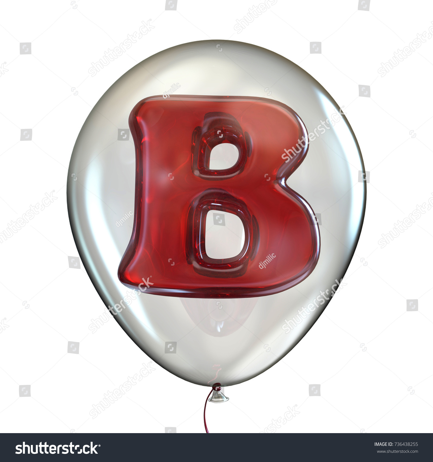 Letter B Transparent Balloon 3d Render Stock Illustration 736438255 ...