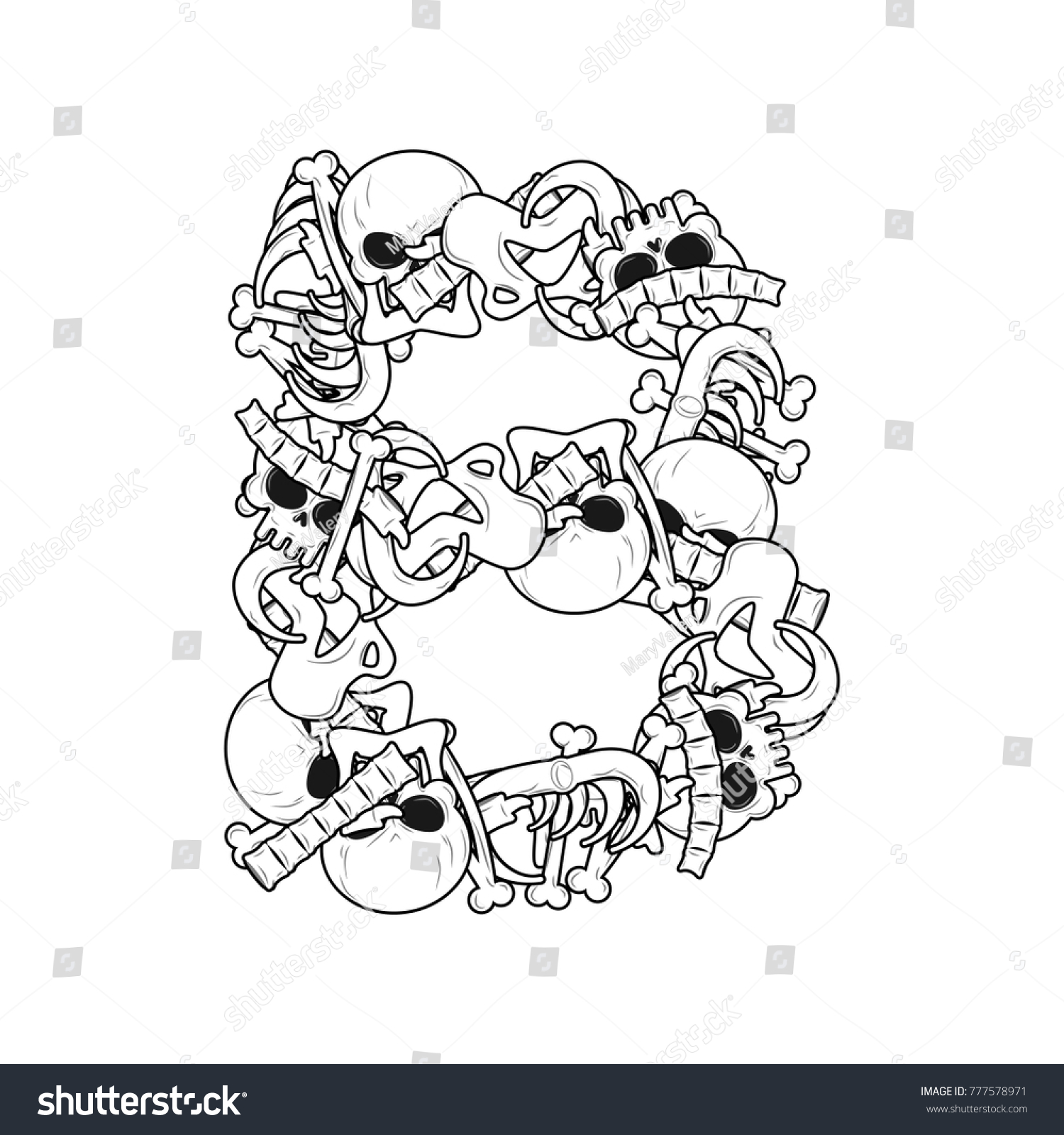 Letter B Skeleton Bones Font Anatomy Stock Illustration 777578971 ...