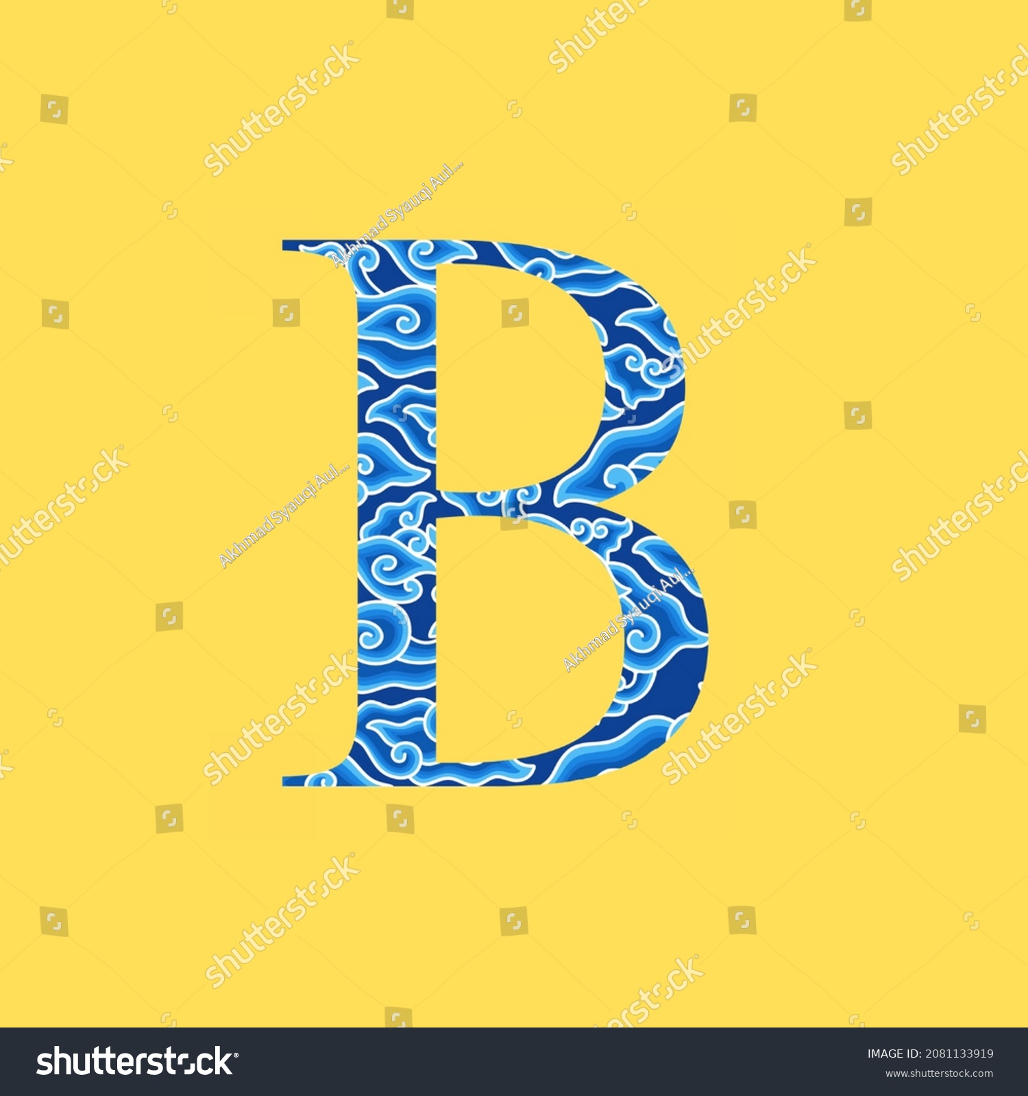 Letter B Body Decorated Mega Mendung Stock Illustration 2081133919 ...