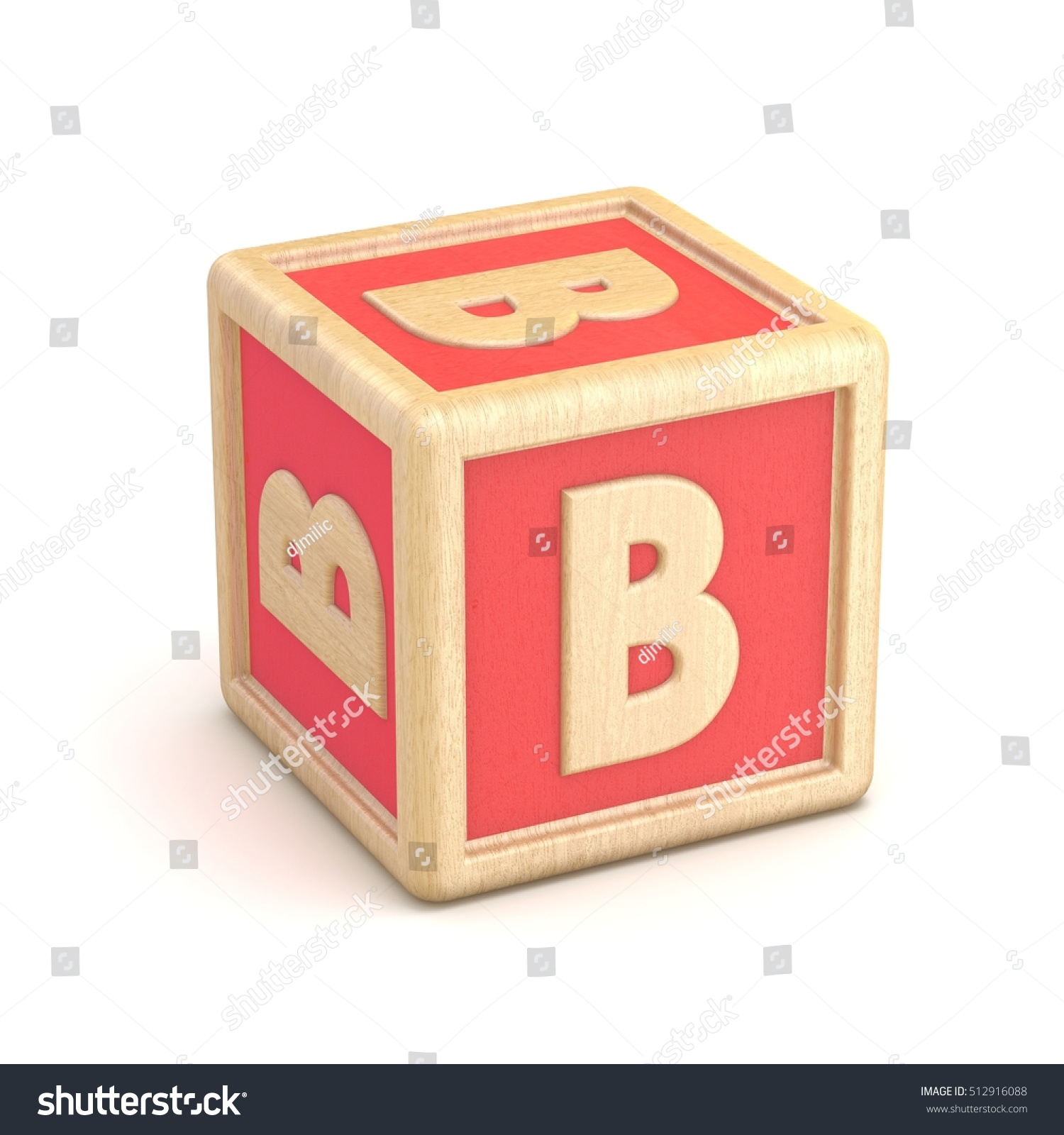 Letter B Wooden Alphabet Blocks Font Stock Illustration 512916088