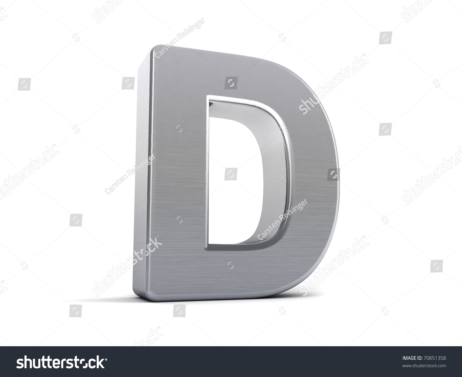 Letter D As A Brushed Metal 3d Object Stock Photo 70851358 : Shutterstock