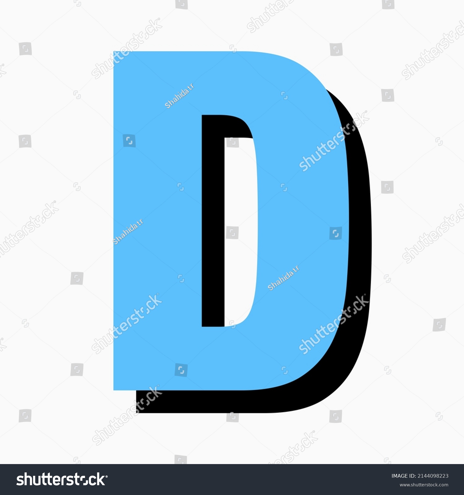 Letter D Simple Clip Art Illustration Stock Illustration 2144098223 ...