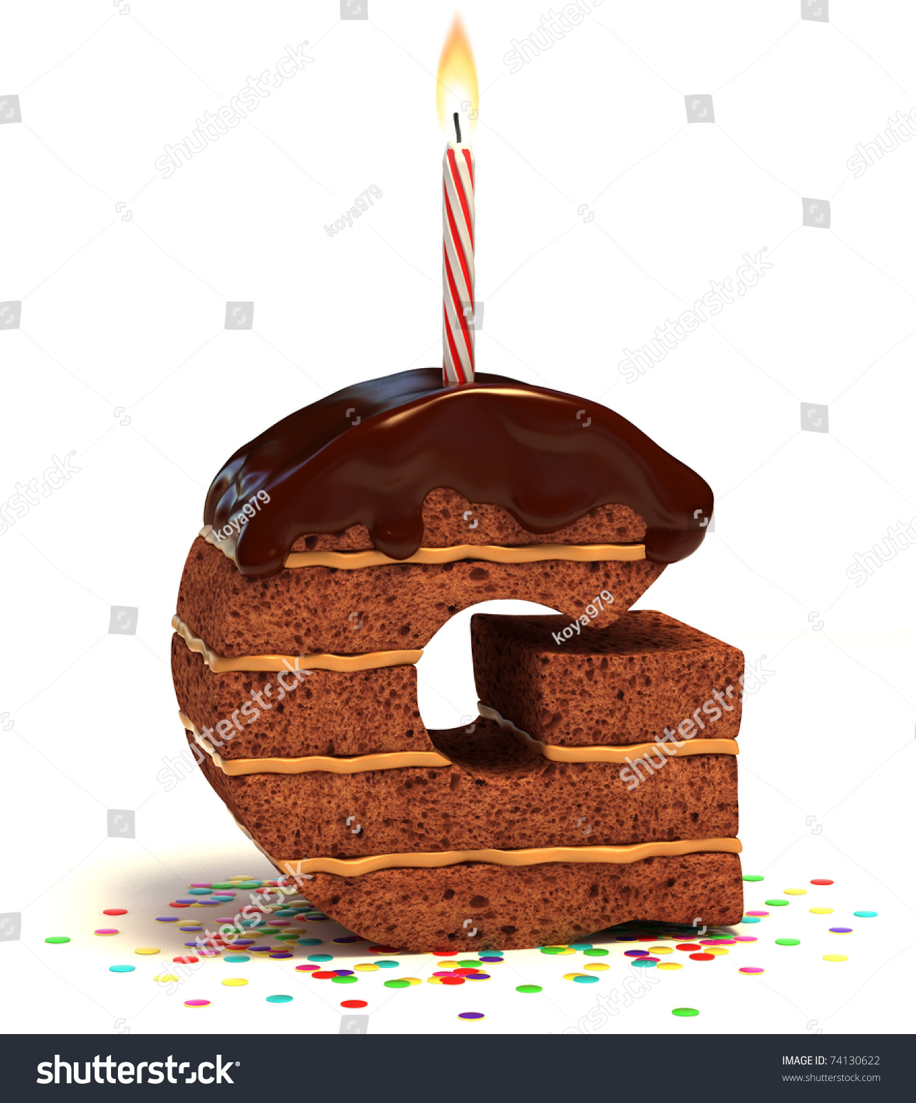Letter G Shaped Chocolate Birthday Cake Stock Illustration ...