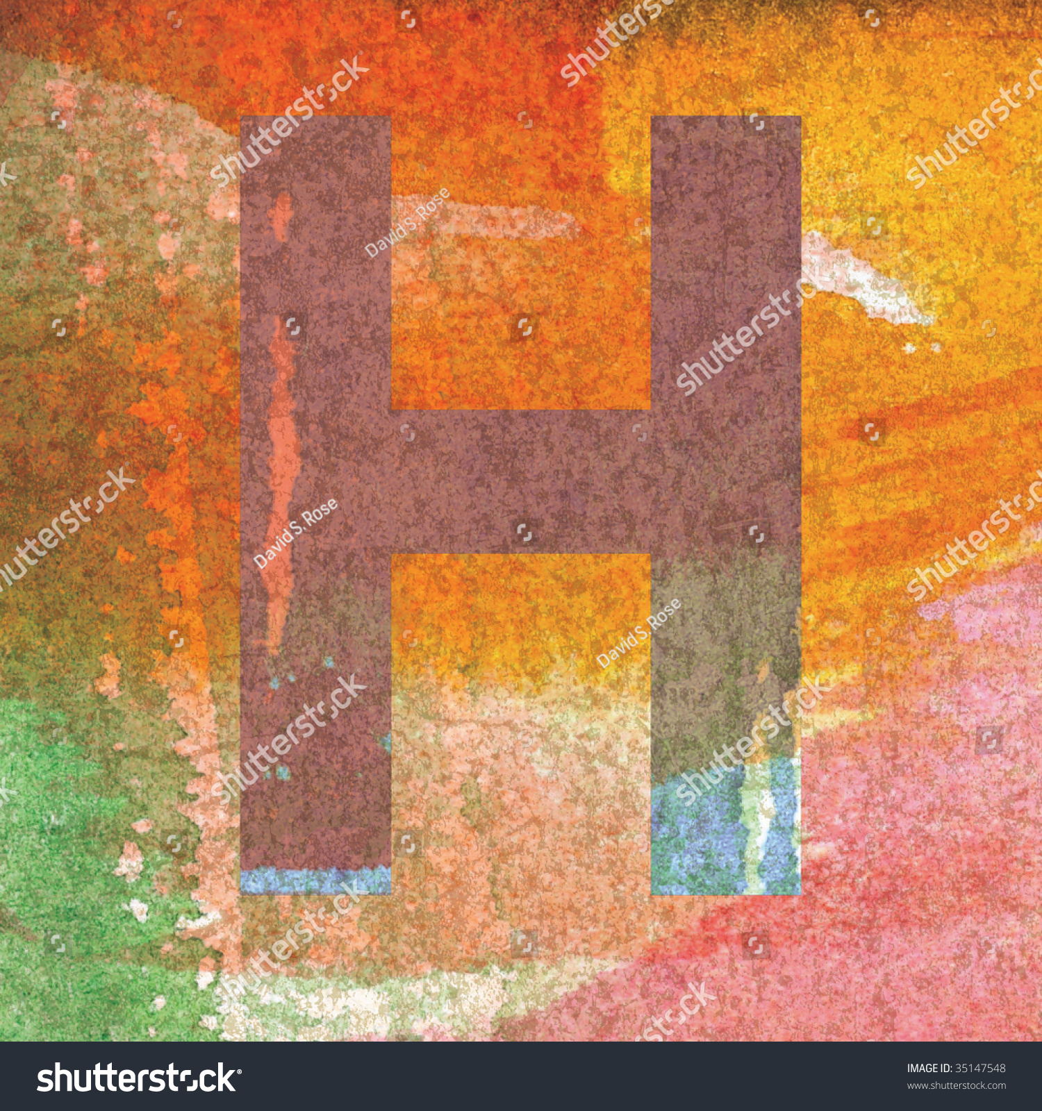 Letter H Alphabet Painted Symbol Stock Photo 35147548 : Shutterstock