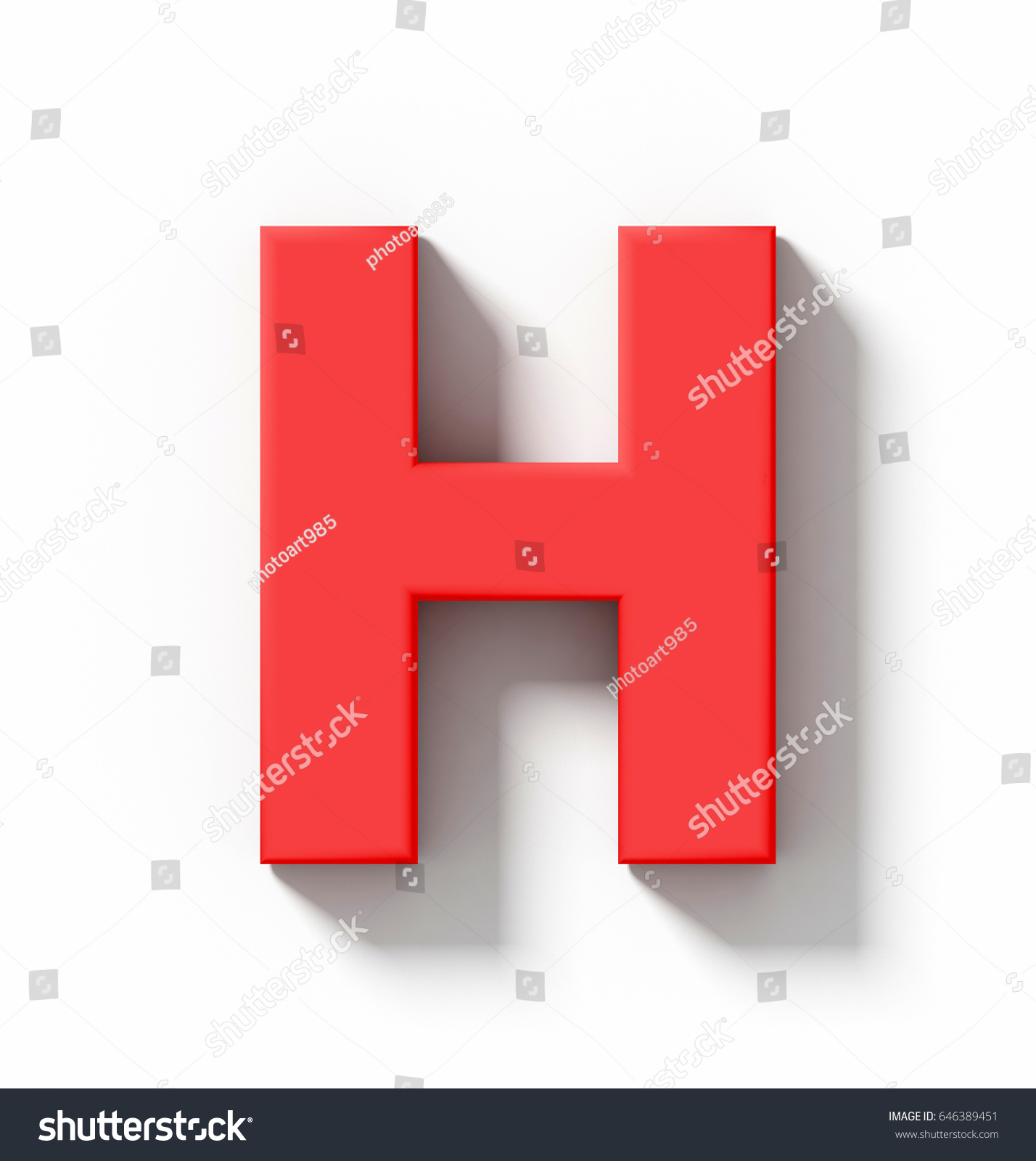 Letter H 3d Red Isolated On Stock Illustration 646389451 - Shutterstock