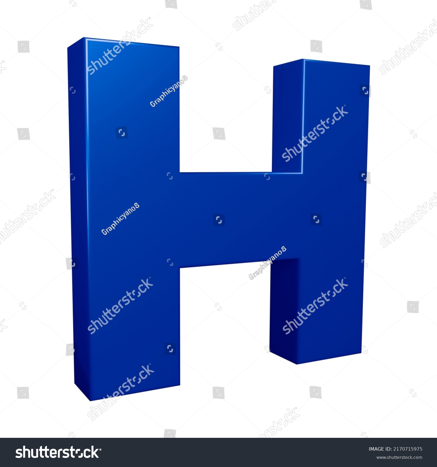 Letter H 3d Render Alphabet Letters Stock Illustration 2170715975 ...