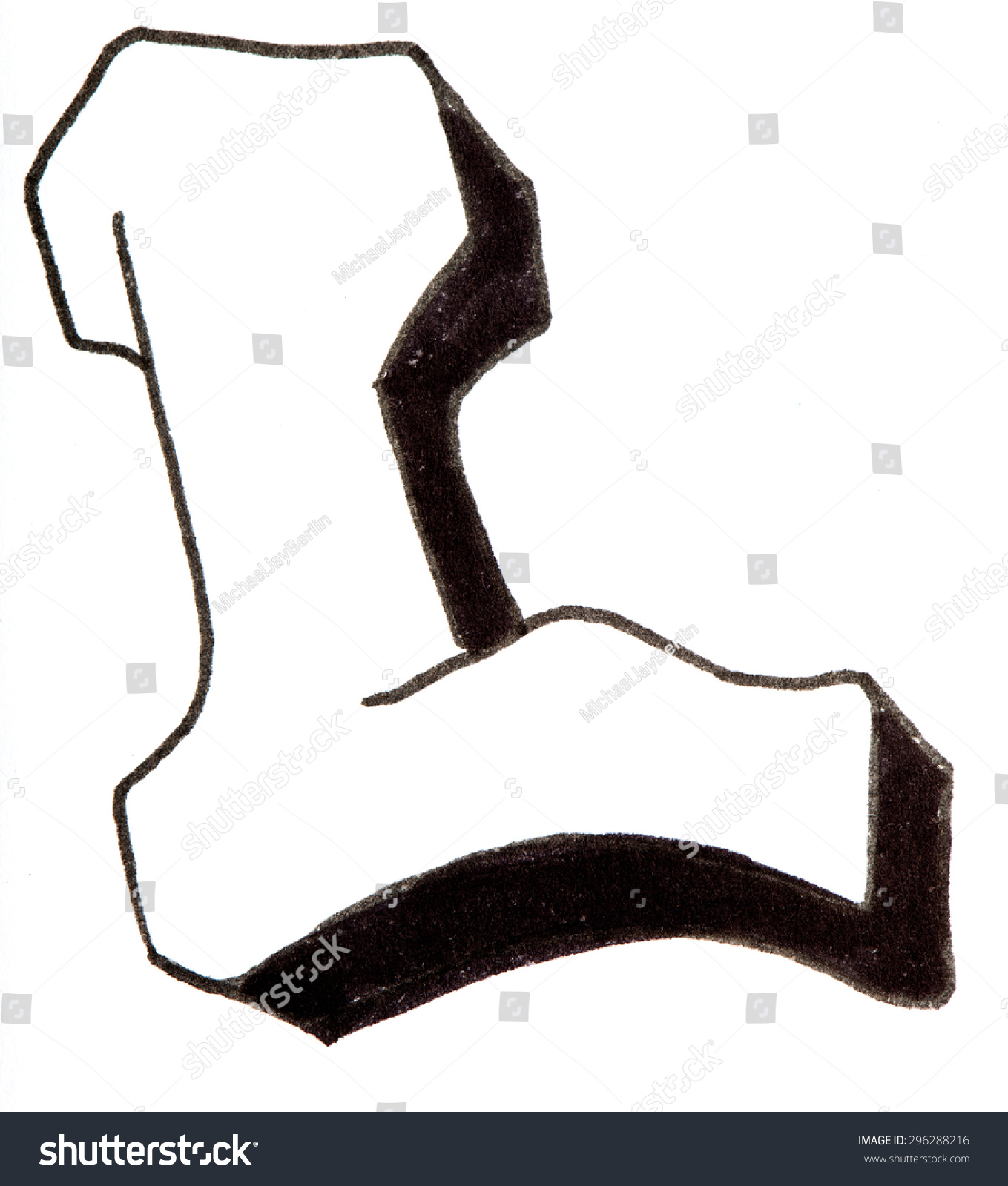 Letter L Hand Drawn Alphabet Graffiti Stock Illustration 296288216