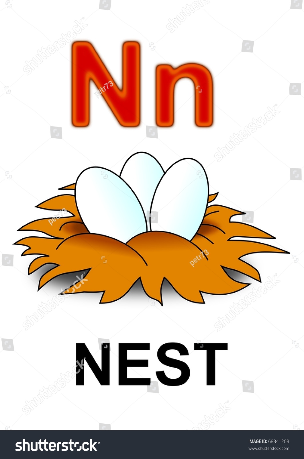 Letter N Nest Stock Illustration 68841208 - Shutterstock
