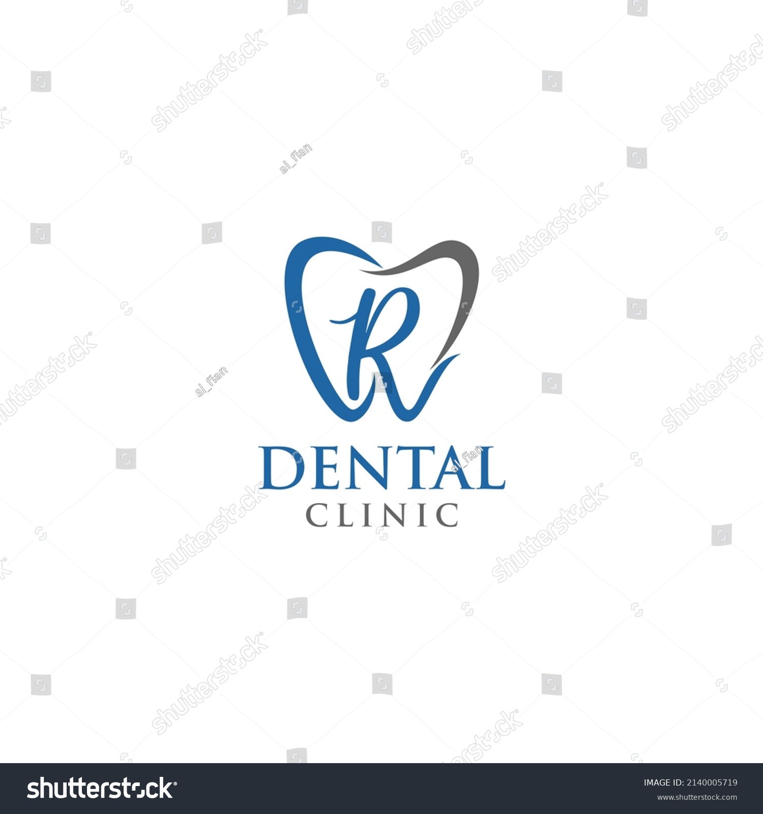 Letter R Tooth Logo Modern Unique Stock Illustration 2140005719 ...