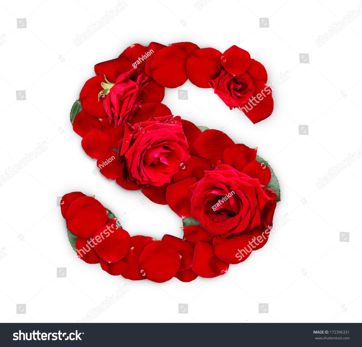 Trouwens verlies Opschudding Letter S Made Red Roses Petals Stock Photo (Edit Now) 172396331
