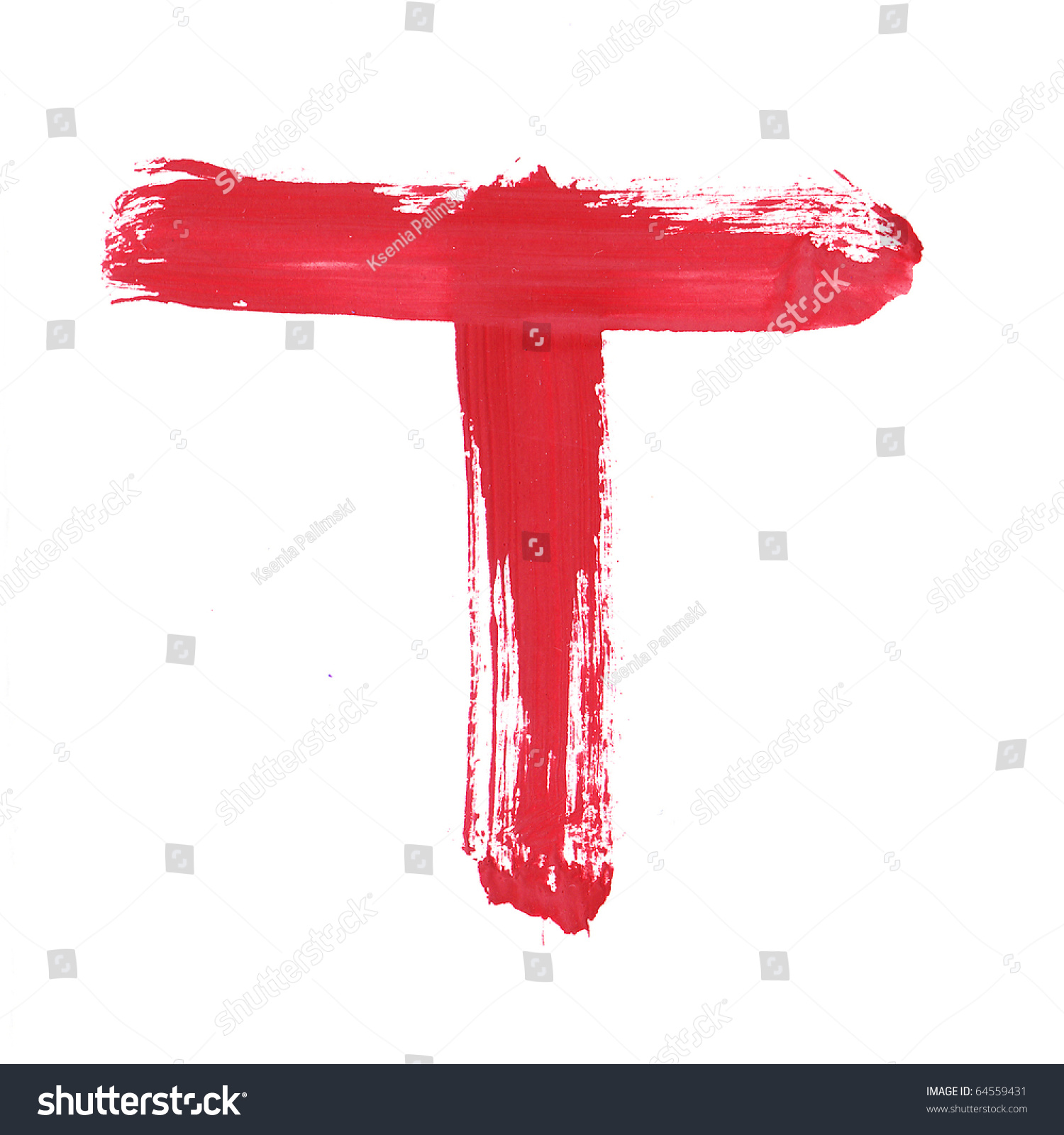 Letter T Handwritten Paint Stroke Sketch Stock Photo 64559431 ...