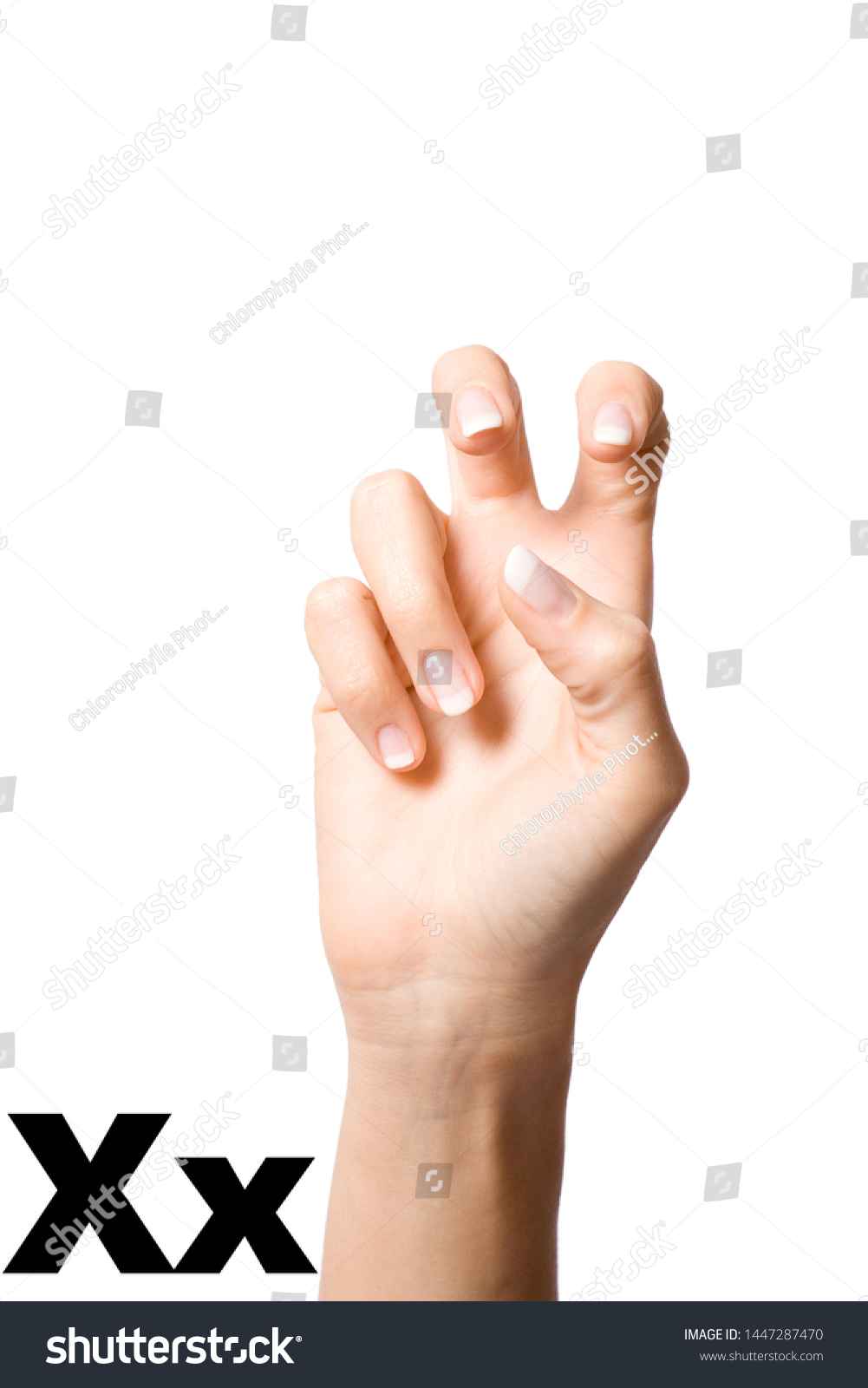 Letter X Sign Language Stock Photo 1447287470 Shutterstock