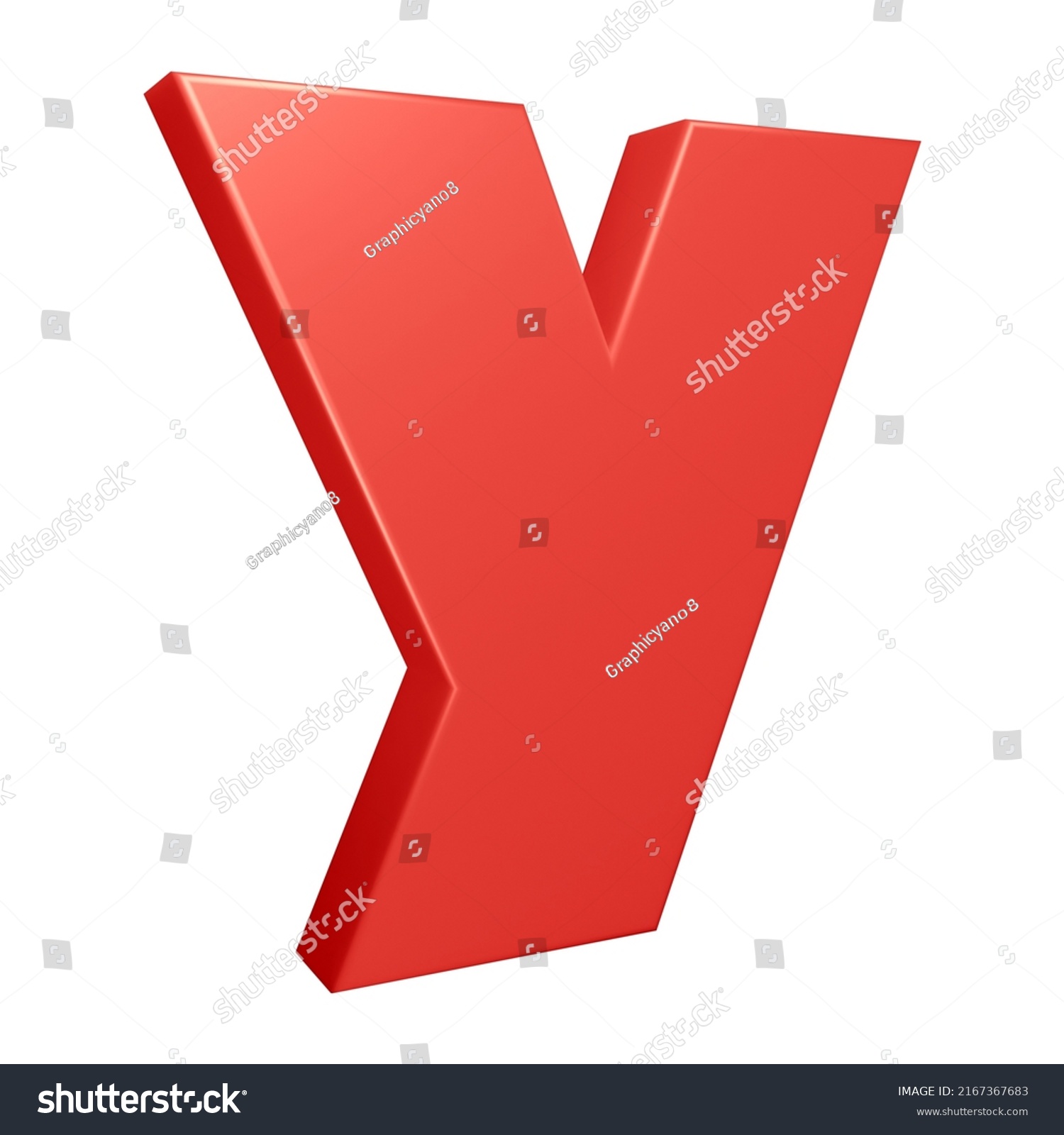 Letter Y 3d Render Alphabet Letters Stock Illustration 2167367683 ...