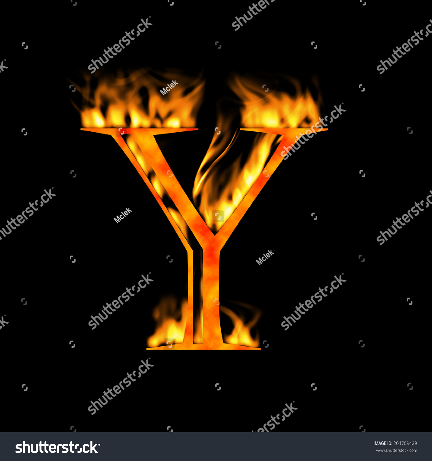 Letter Y Letter Symbol Fire Alphabet Stock Illustration 204709429