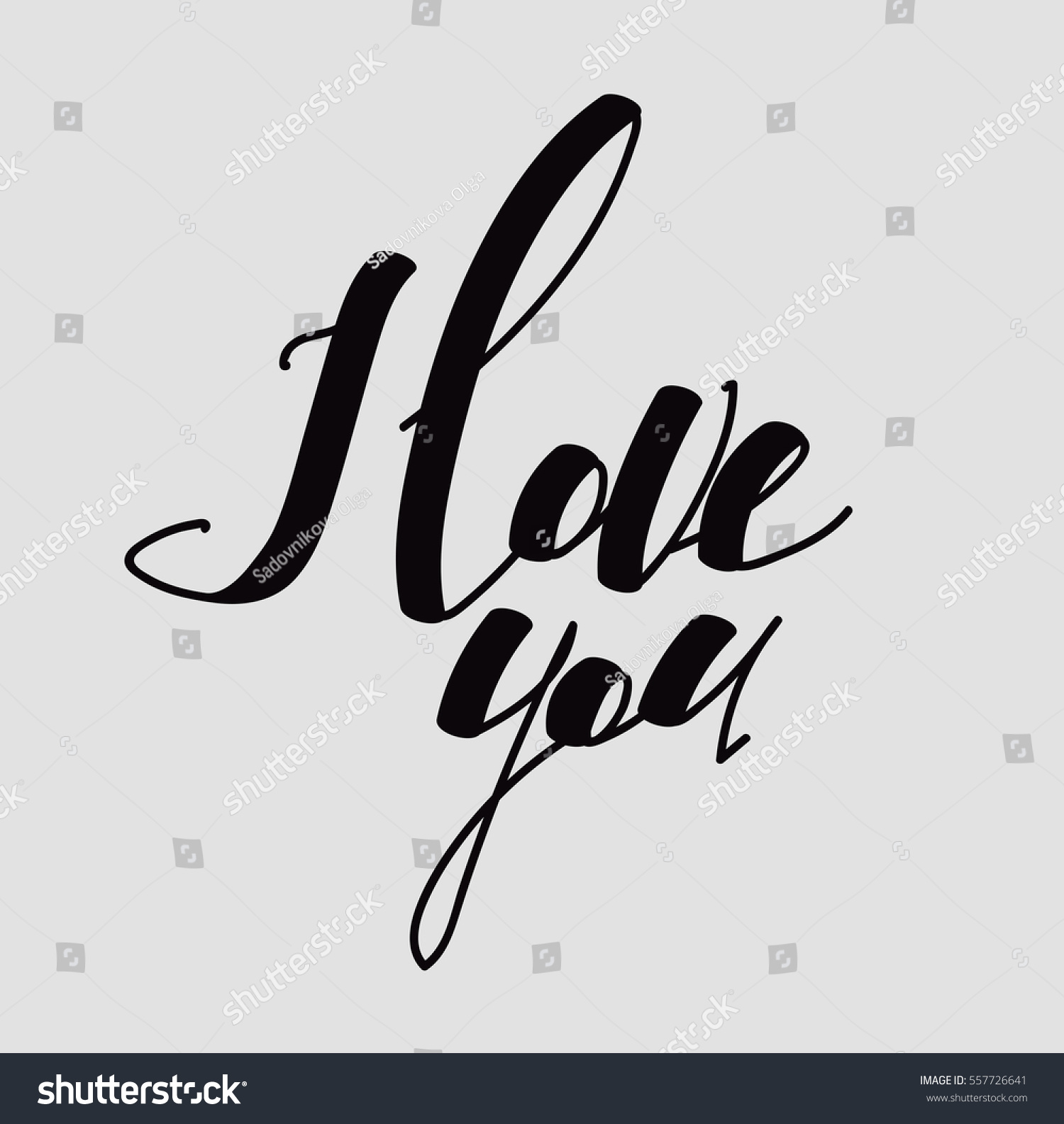 Lettering I Love You Calligraphic Font Stock Illustration 557726641 ...