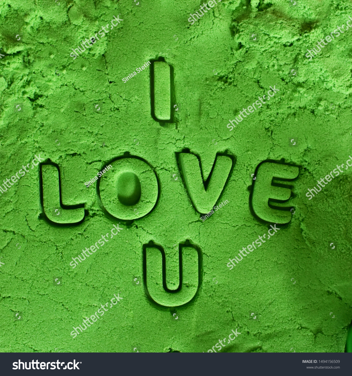 Letters Make Phrase Love U Green Stock Photo Edit Now