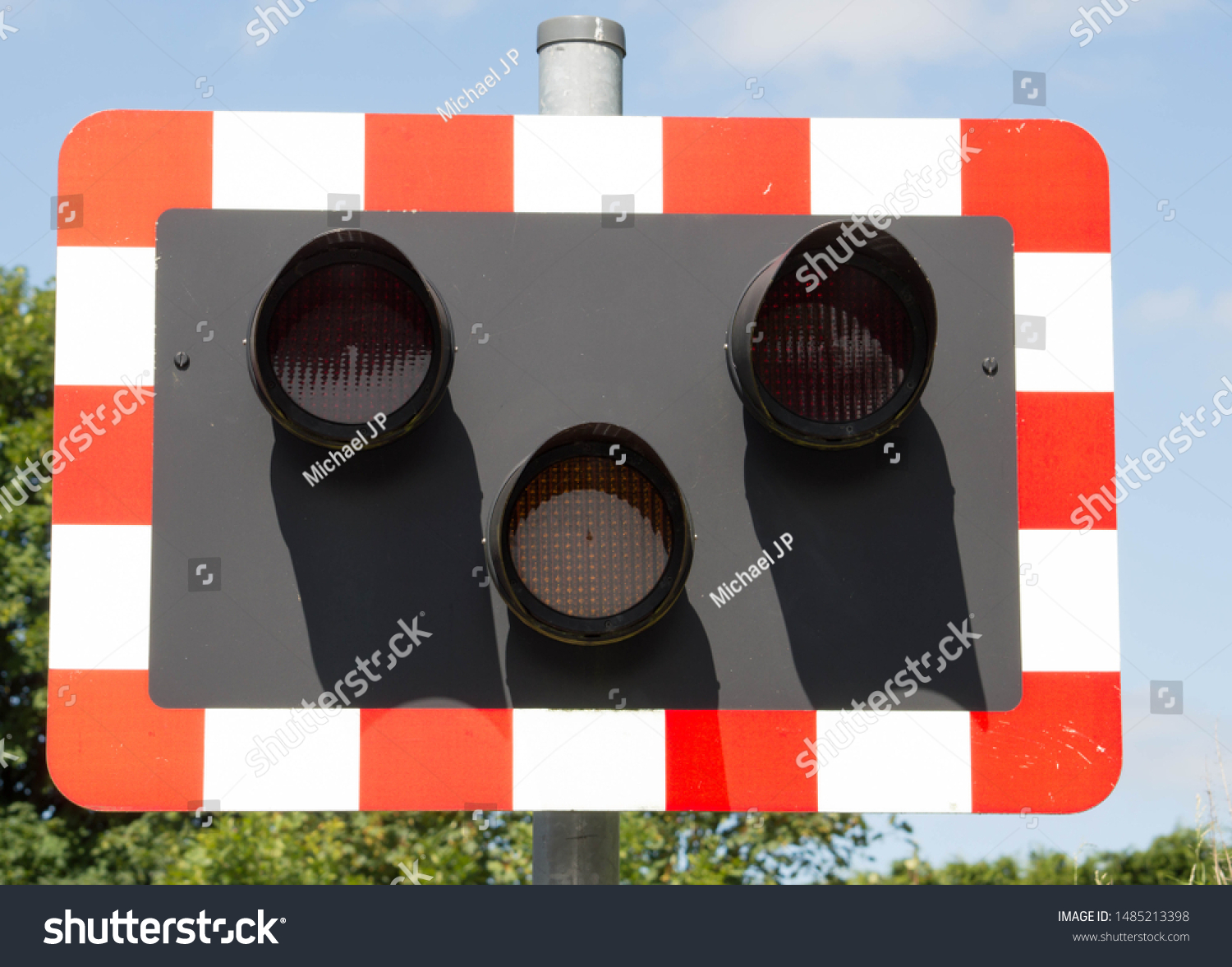 Level Crossing Lights Red Lights On Stock Photo Edit Now