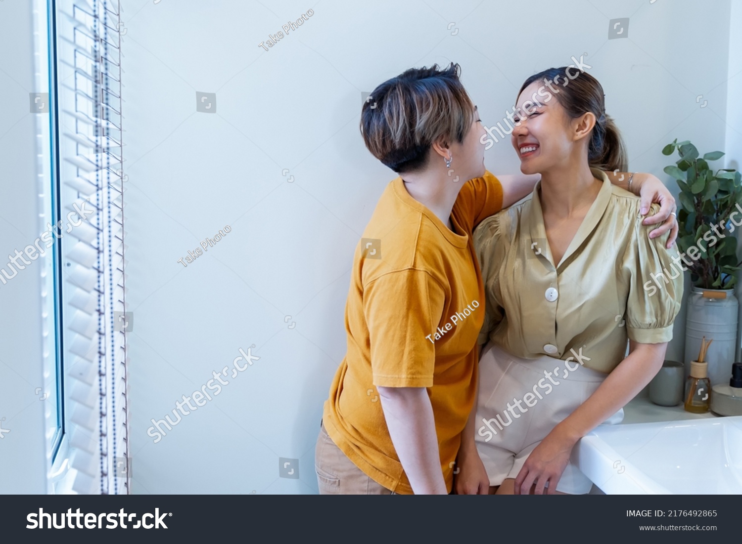 Lgbt Lesbian Couple Love Moments Happiness Stock Photo Shutterstock