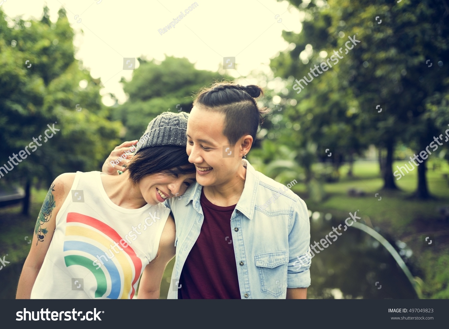 Concepto De Felicidad De Parejas Lesbianas Foto De Stock 497049823