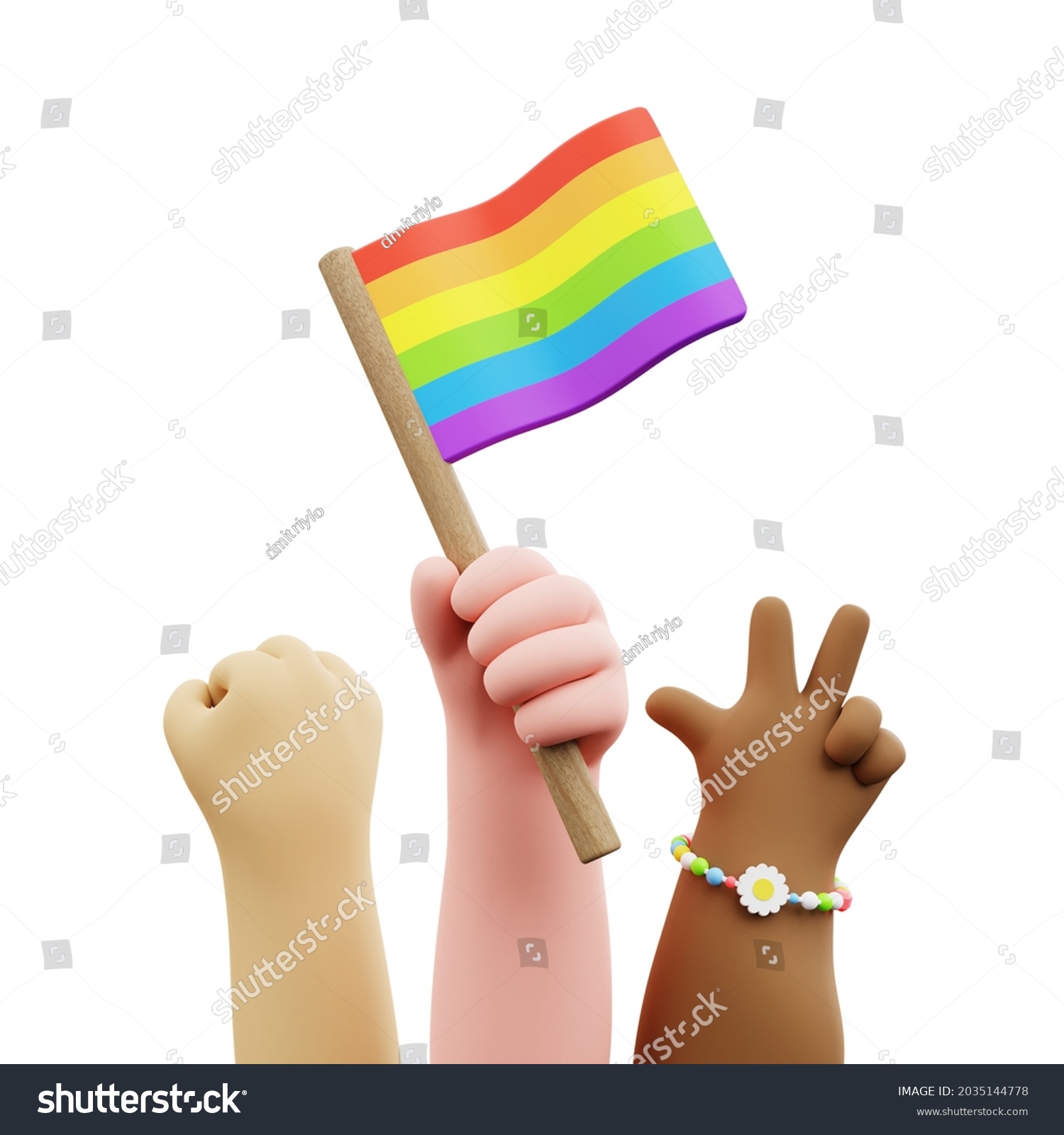 Lgbt Pride Parade Poster Cartoon Hands Stock Illustration 2035144778 Shutterstock 2305