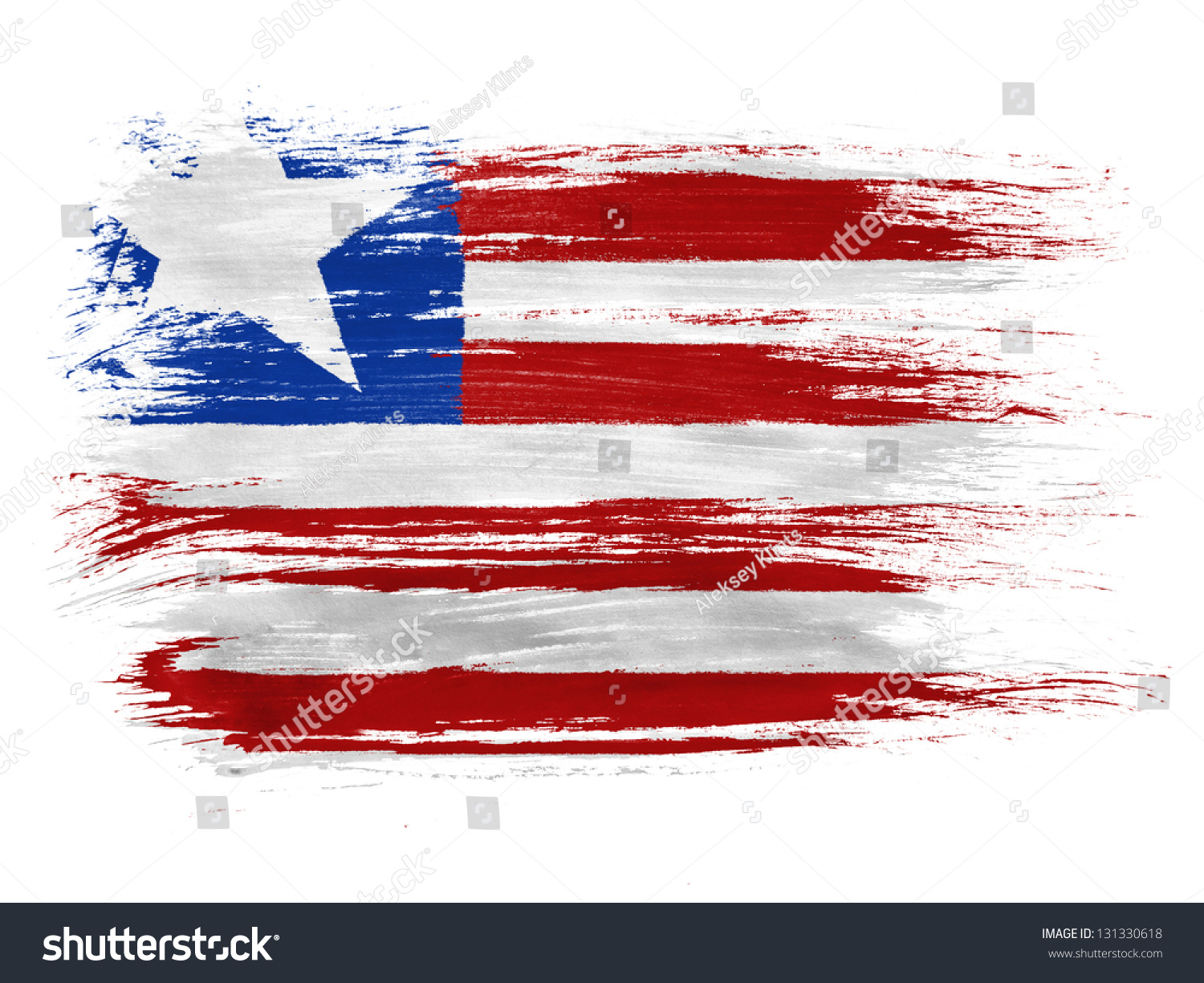 Liberia. Liberian Flag On White Background Stock Photo 131330618 ...