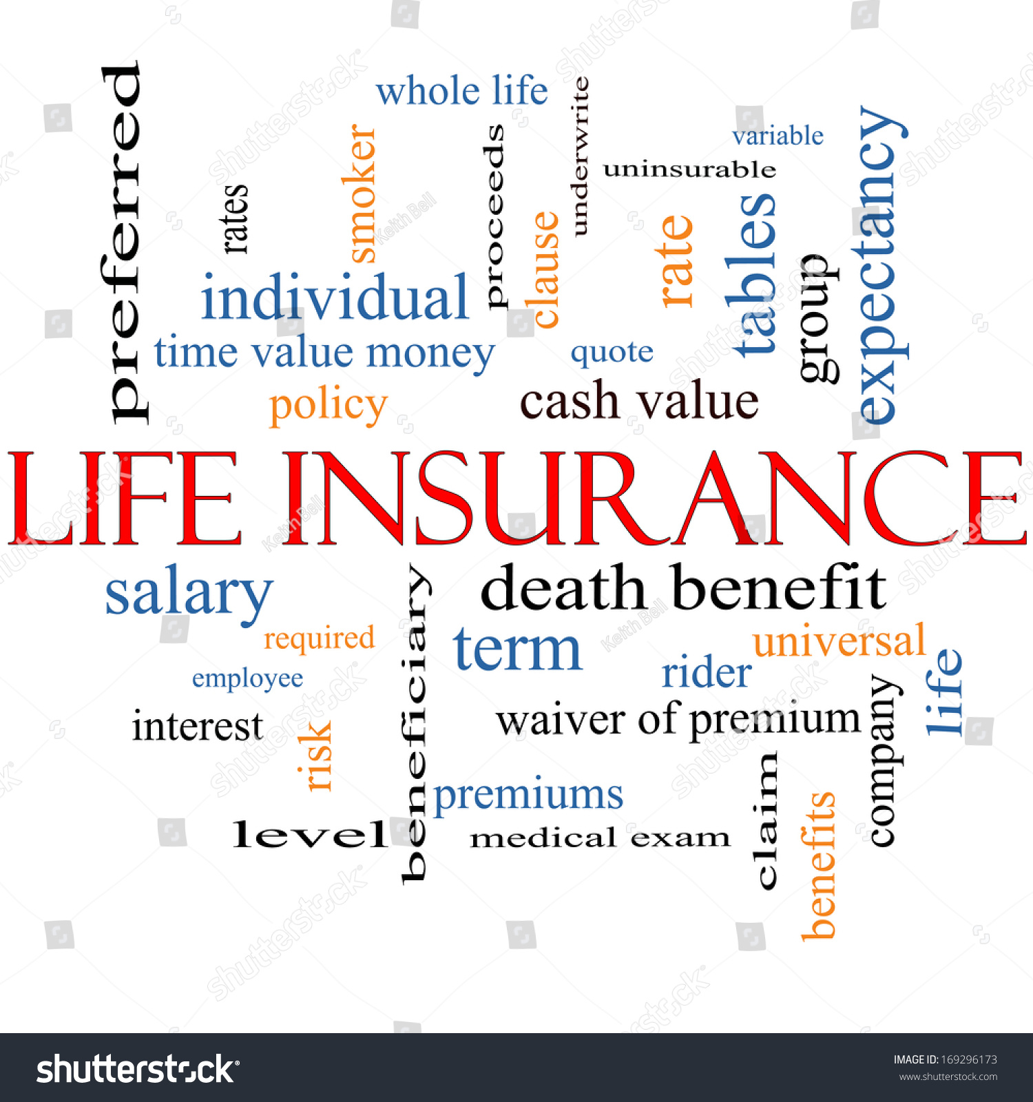 Life Insurance Word Cloud Concept with great terms such as term whole life rider