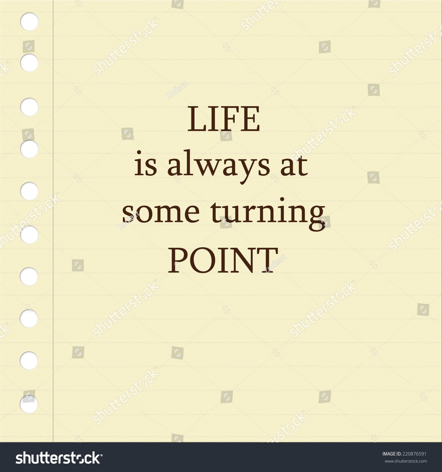 Life Quote Inspirational Quote On Paper Stock Illustration 220876591