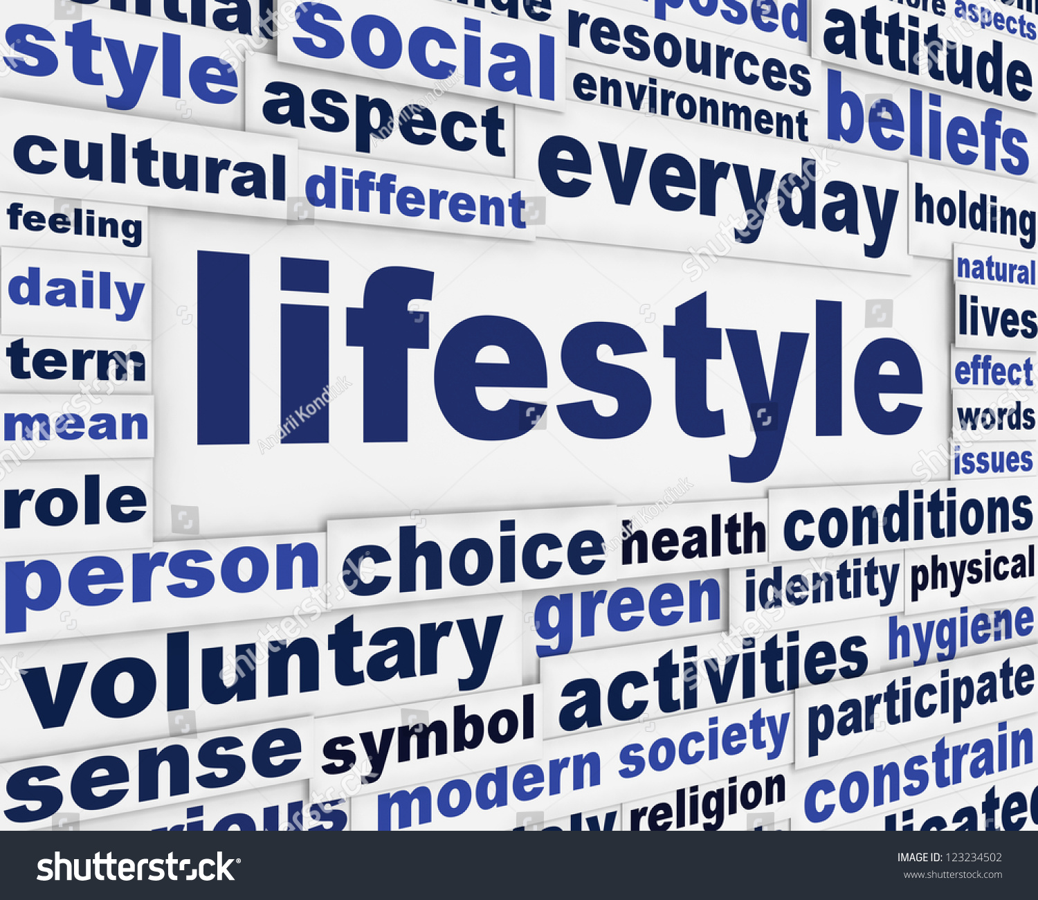 Lifestyle Creative Message Background. Happy Life Word Clouds Poster ...