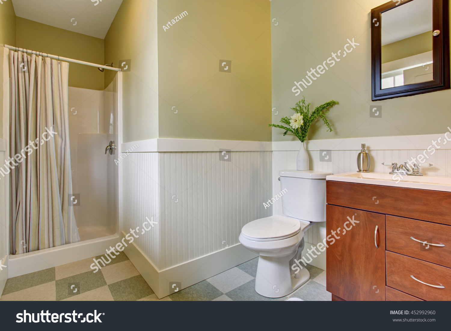 Light Bathroom Interior Design Brown Cabinet Stock Photo Edit Now 452992960