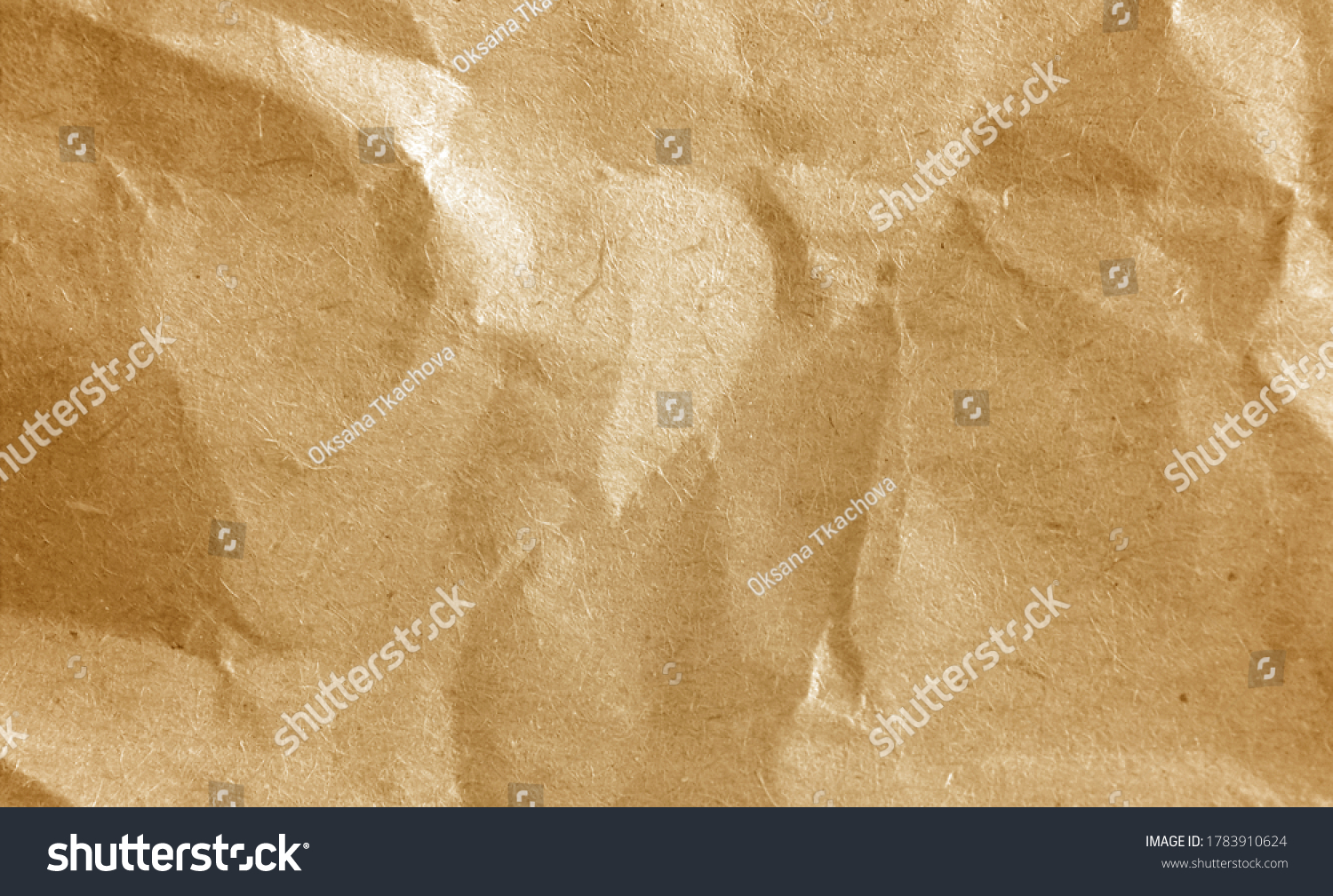 Light Brown Fibrous Wrinkled Kraft Paper Stock Photo 1783910624 