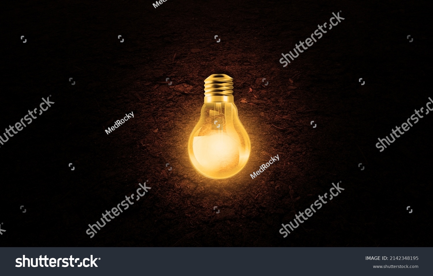 Light Bulb Glow On Soil Dark Stock Illustration 2142348195 | Shutterstock