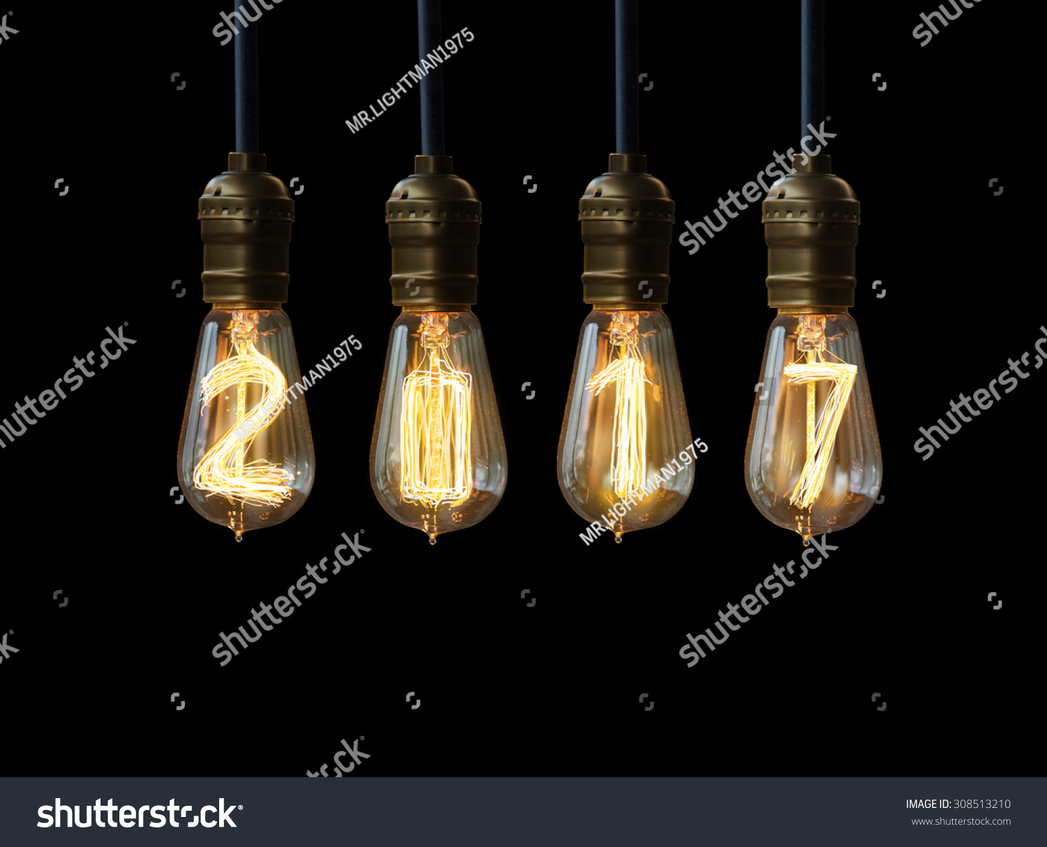 Light Bulbnew Year 2017 Stock Photo 308513210 Shutterstock